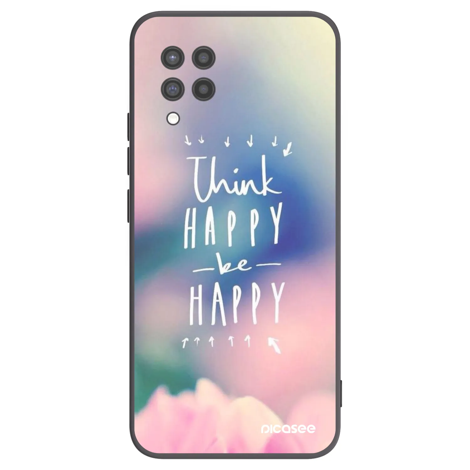 Picasee fekete szilikon tok az alábbi mobiltelefonokra Samsung Galaxy A42 A426B - Think happy be happy