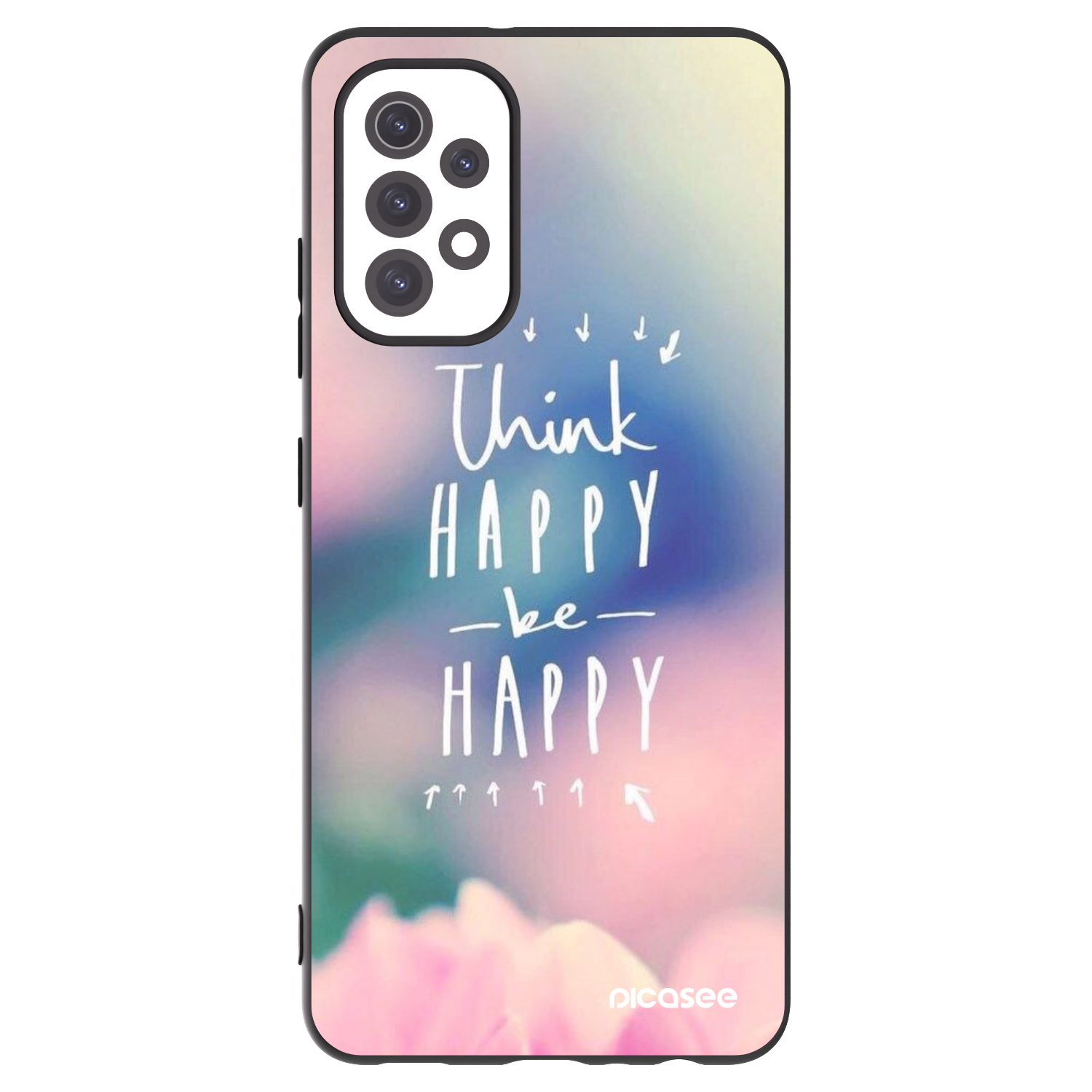 Picasee fekete szilikon tok az alábbi mobiltelefonokra Samsung Galaxy A32 5G A326B - Think happy be happy