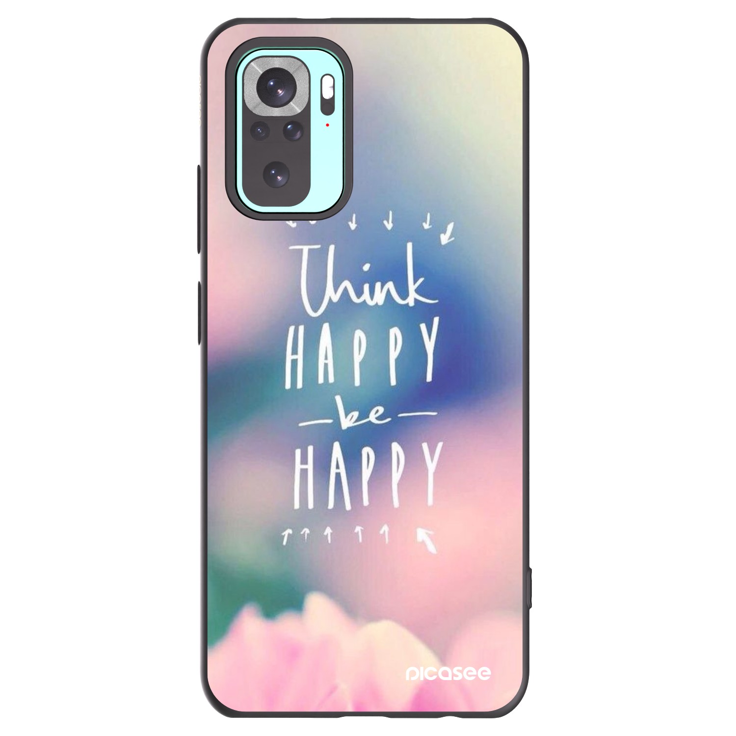 Picasee fekete szilikon tok az alábbi mobiltelefonokra Xiaomi Redmi Note 10 Pro - Think happy be happy