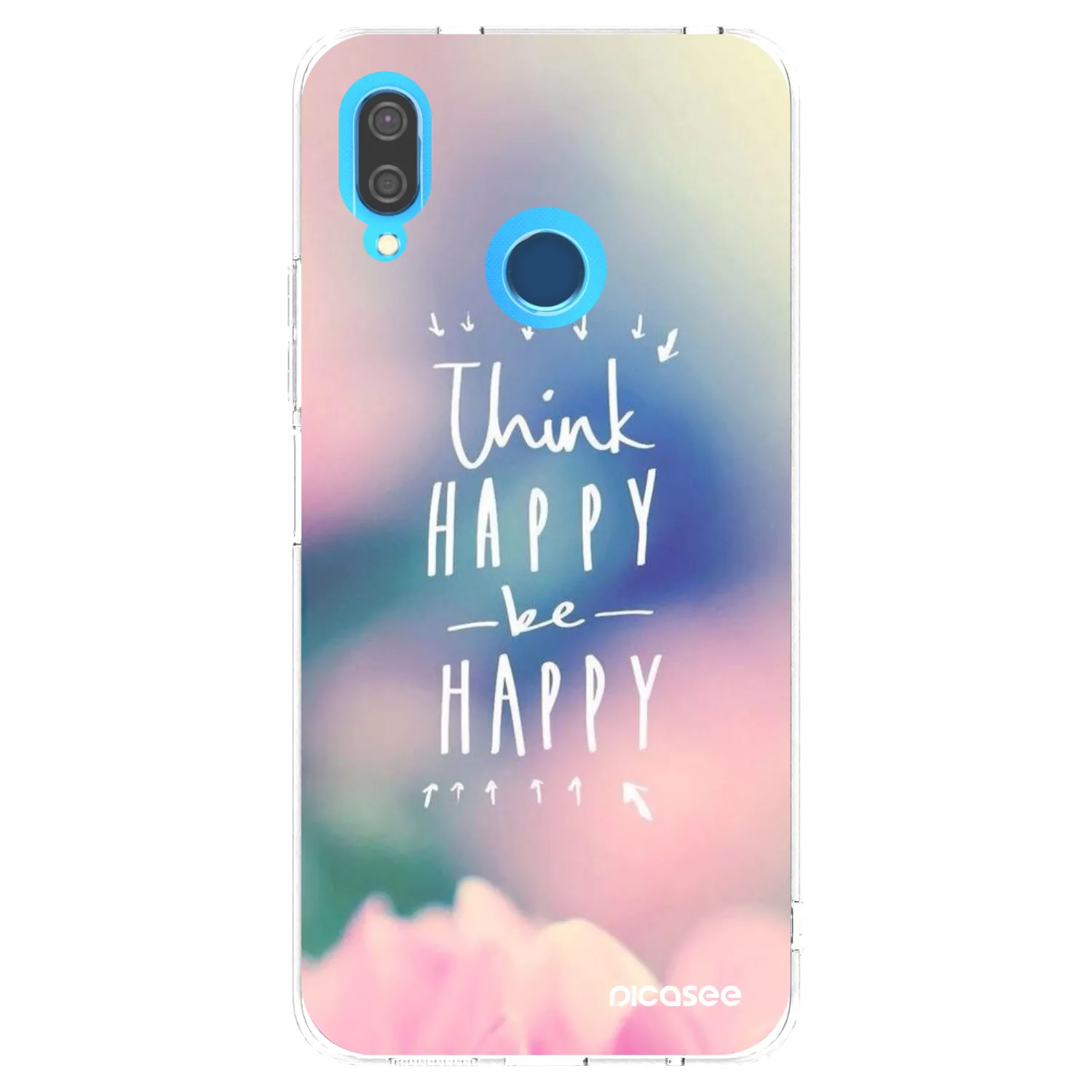 Picasee átlátszó szilikon tok az alábbi mobiltelefonokra Huawei P20 Lite - Think happy be happy