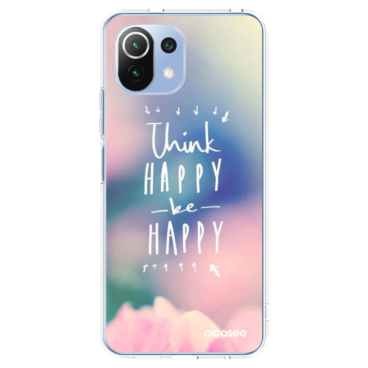 Picasee átlátszó szilikon tok az alábbi mobiltelefonokra Xiaomi Mi 11 Lite - Think happy be happy