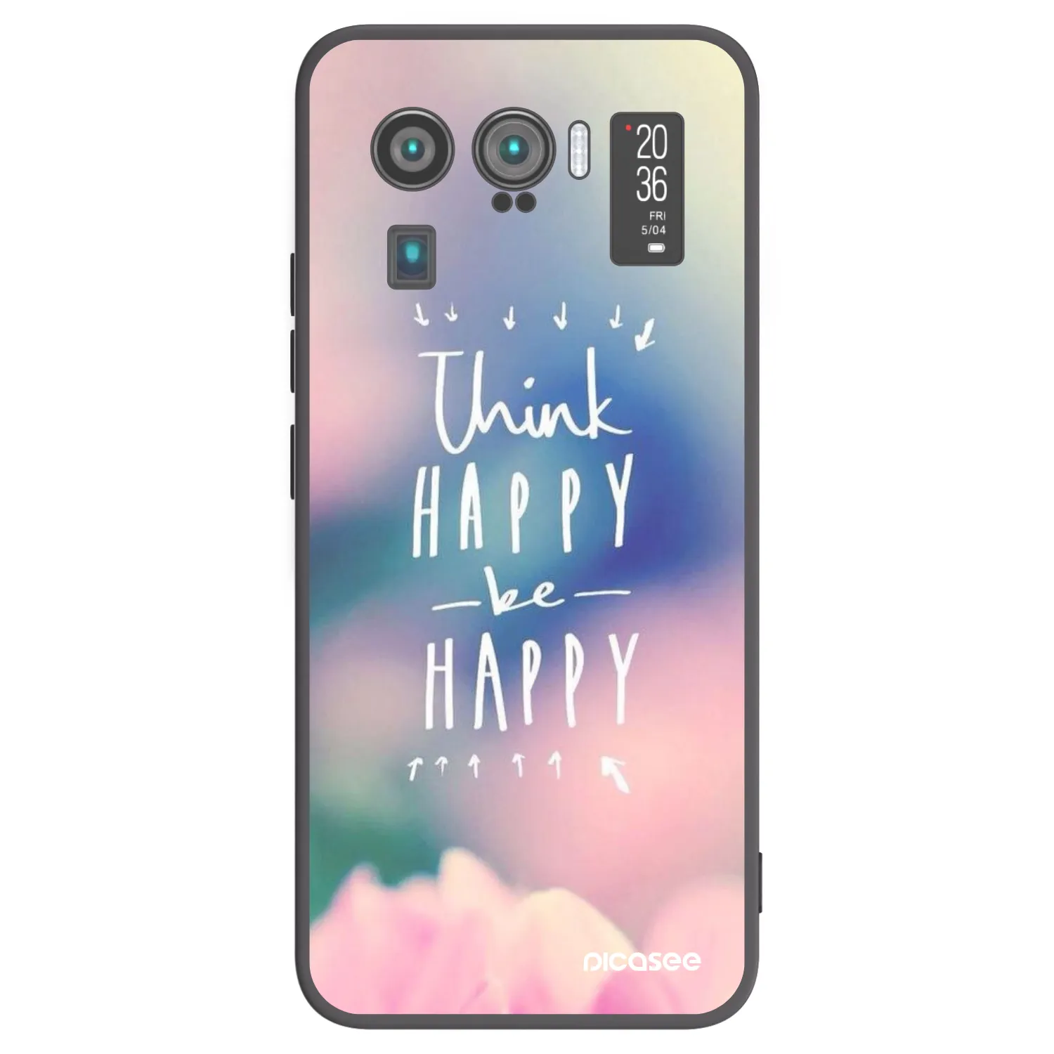 Picasee fekete szilikon tok az alábbi mobiltelefonokra Xiaomi Mi 11 Ultra - Think happy be happy