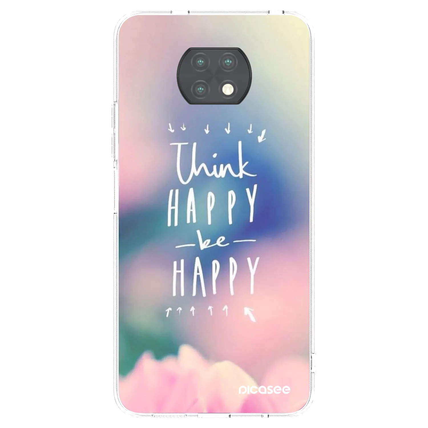 Picasee átlátszó szilikon tok az alábbi mobiltelefonokra Xiaomi Redmi Note 9T - Think happy be happy