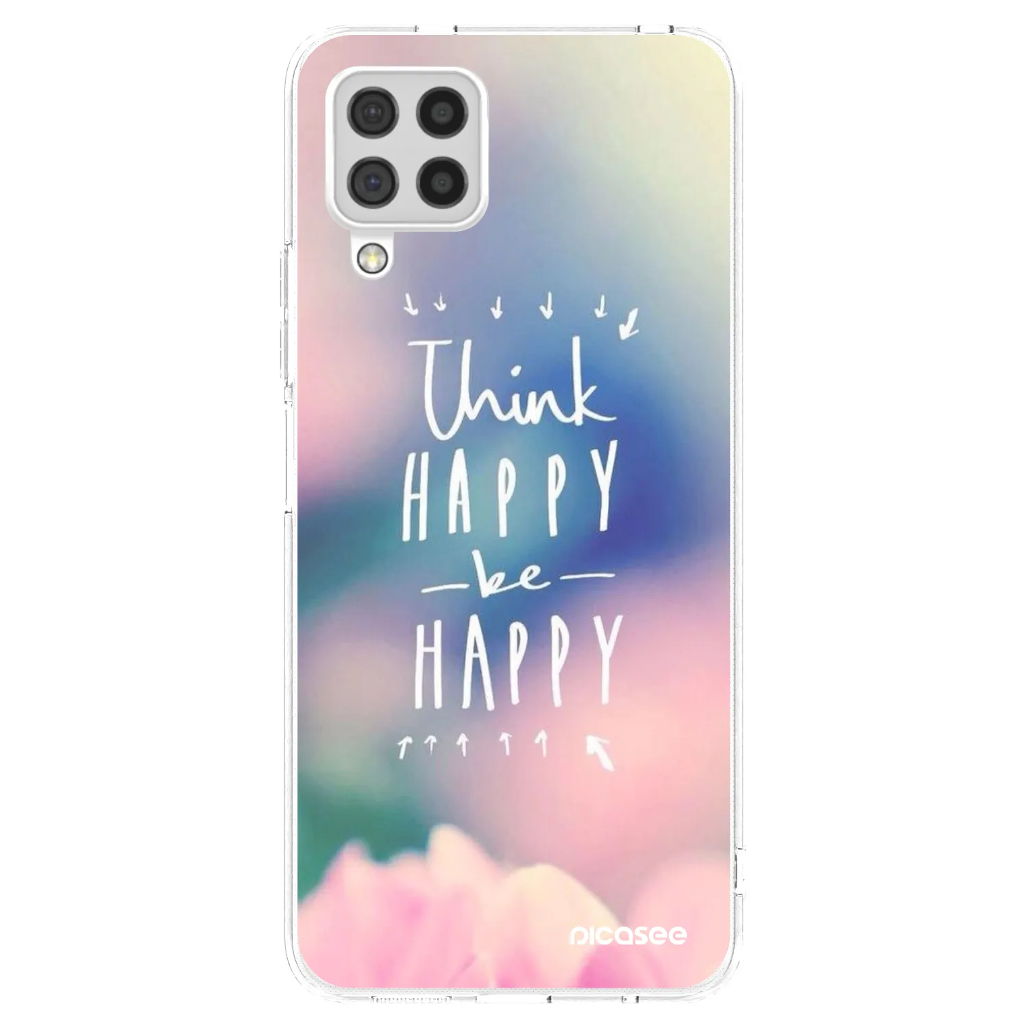 Picasee átlátszó szilikon tok az alábbi mobiltelefonokra Samsung Galaxy A22 A225F 4G - Think happy be happy