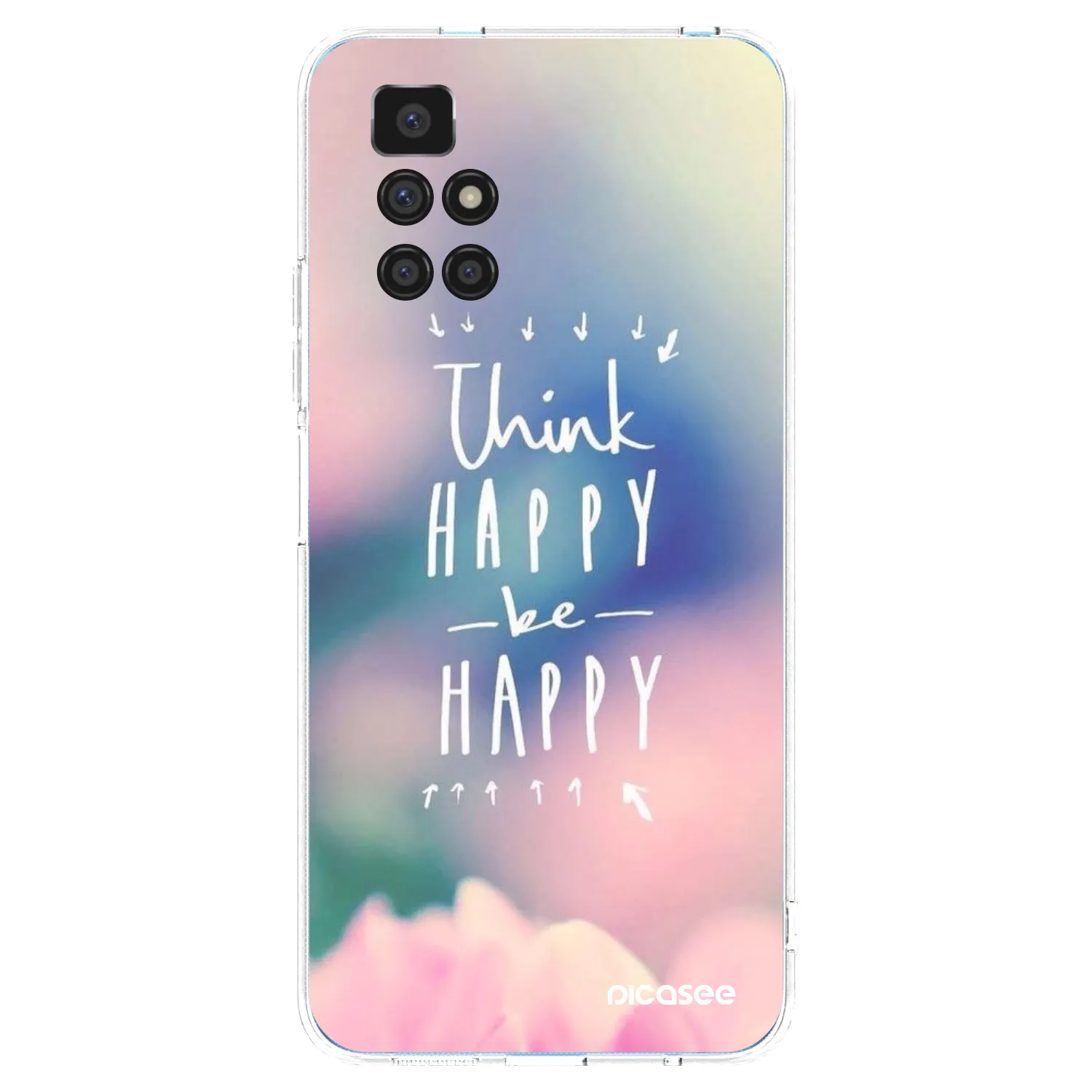 Picasee átlátszó szilikon tok az alábbi mobiltelefonokra Xiaomi Redmi 10 - Think happy be happy