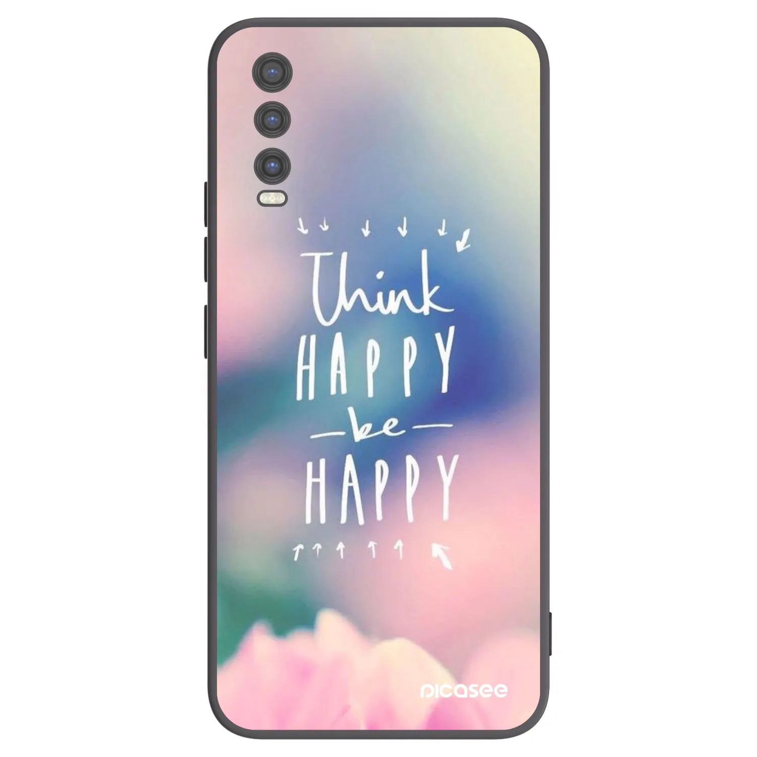 Picasee fekete szilikon tok az alábbi mobiltelefonokra Vivo Y20s - Think happy be happy