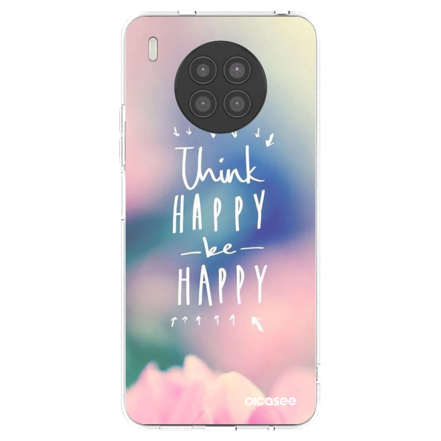 Picasee átlátszó szilikon tok az alábbi mobiltelefonokra Huawei Nova 8i - Think happy be happy