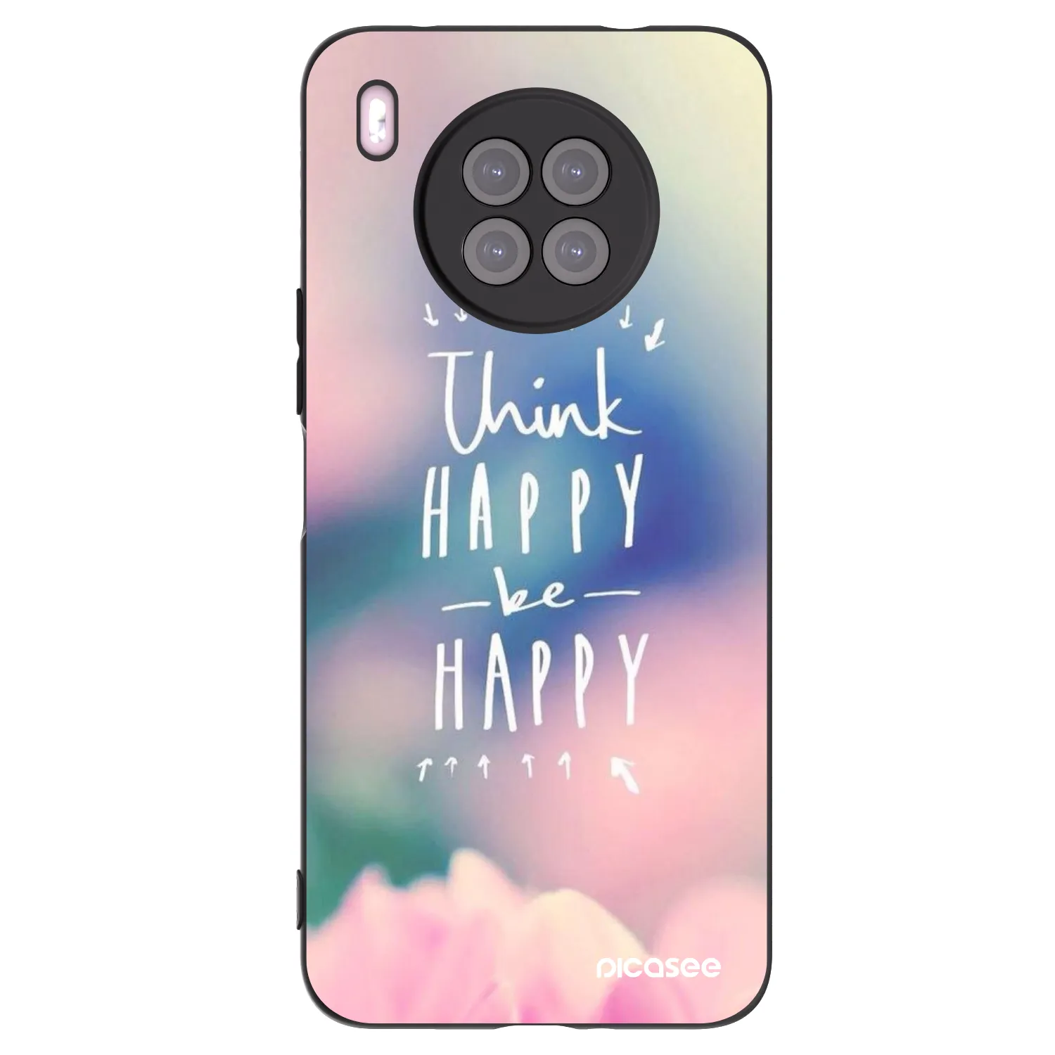Picasee fekete szilikon tok az alábbi mobiltelefonokra Huawei Nova 8i - Think happy be happy