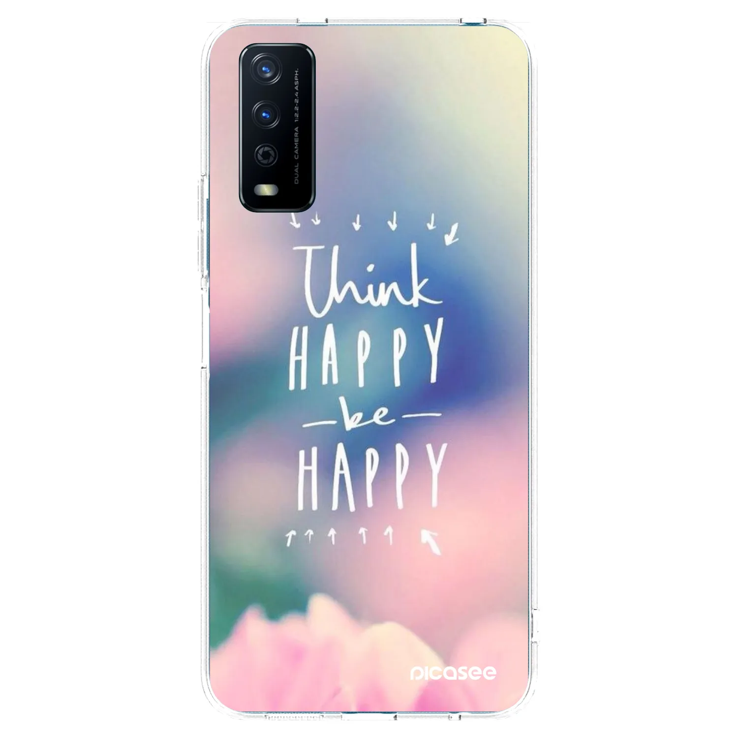 Picasee átlátszó szilikon tok az alábbi mobiltelefonokra Vivo Y11s - Think happy be happy
