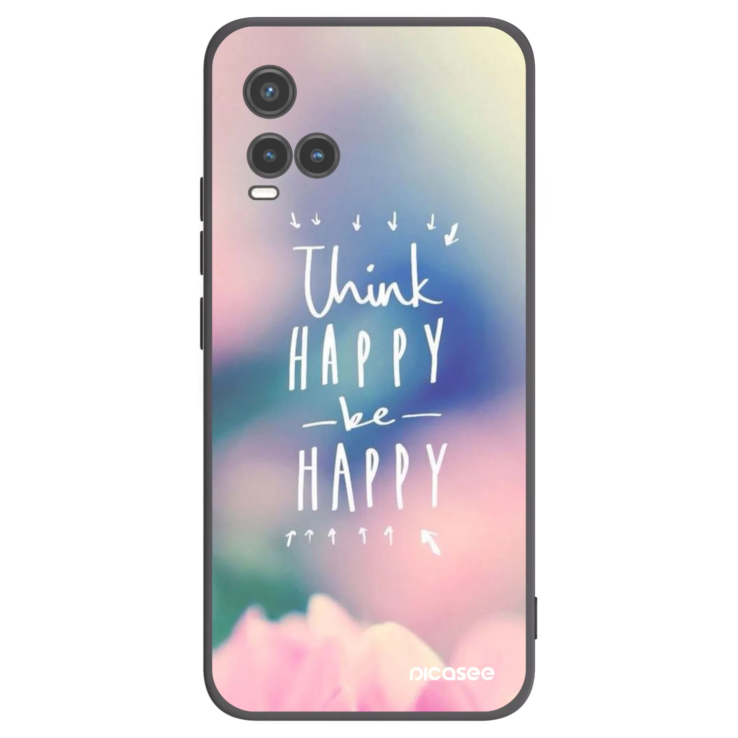 Picasee fekete szilikon tok az alábbi mobiltelefonokra Vivo Y33s - Think happy be happy