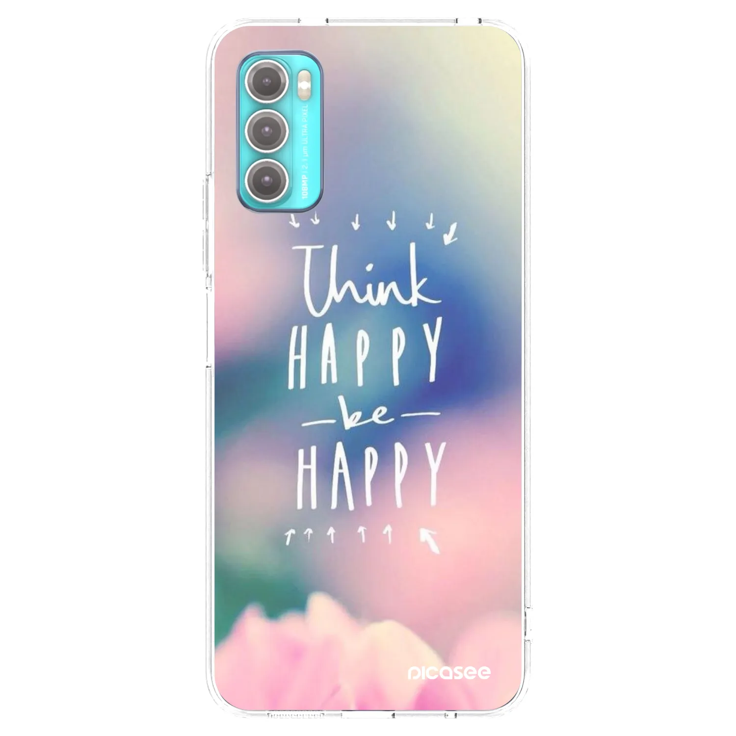 Picasee átlátszó szilikon tok az alábbi mobiltelefonokra Motorola Moto G60 - Think happy be happy