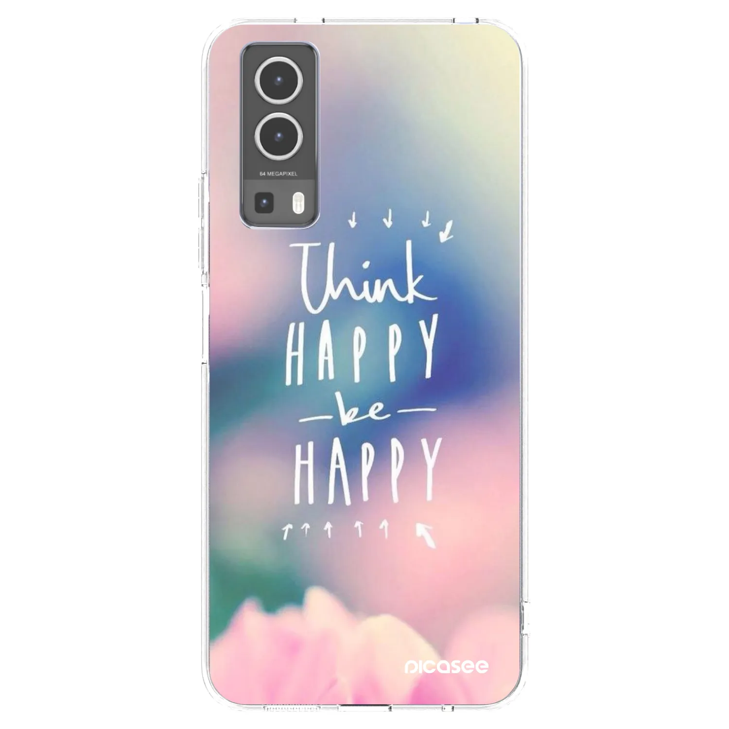 Picasee átlátszó szilikon tok az alábbi mobiltelefonokra Vivo Y72 5G - Think happy be happy