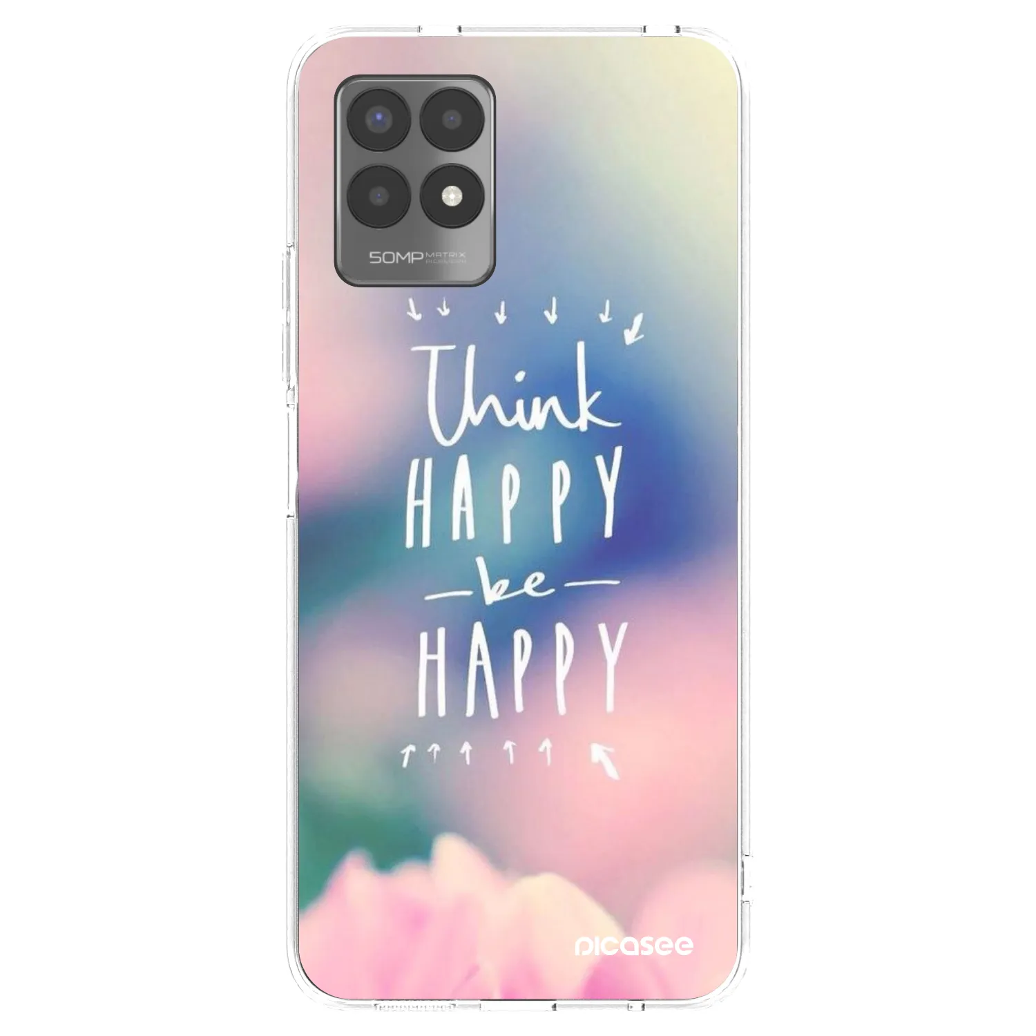 Picasee átlátszó szilikon tok az alábbi mobiltelefonokra Realme 8i - Think happy be happy