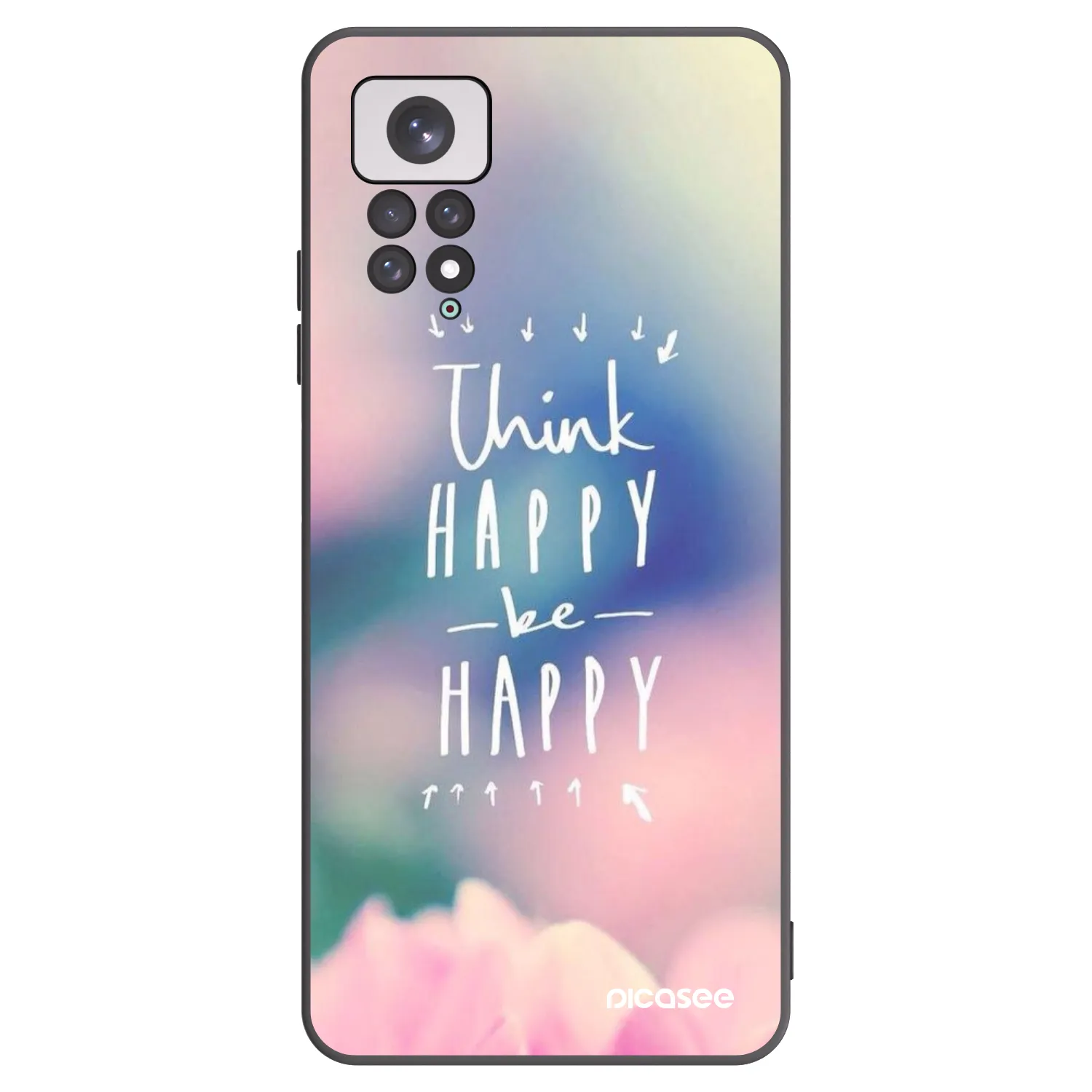 Picasee fekete szilikon tok az alábbi mobiltelefonokra Xiaomi Redmi Note 11 - Think happy be happy