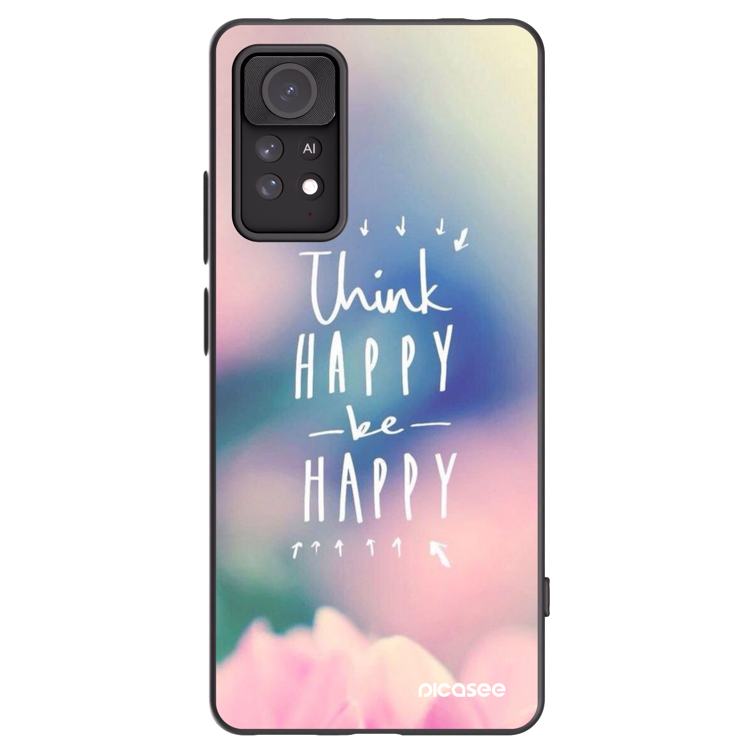 Picasee fekete szilikon tok az alábbi mobiltelefonokra Xiaomi Redmi Note 11 Pro - Think happy be happy