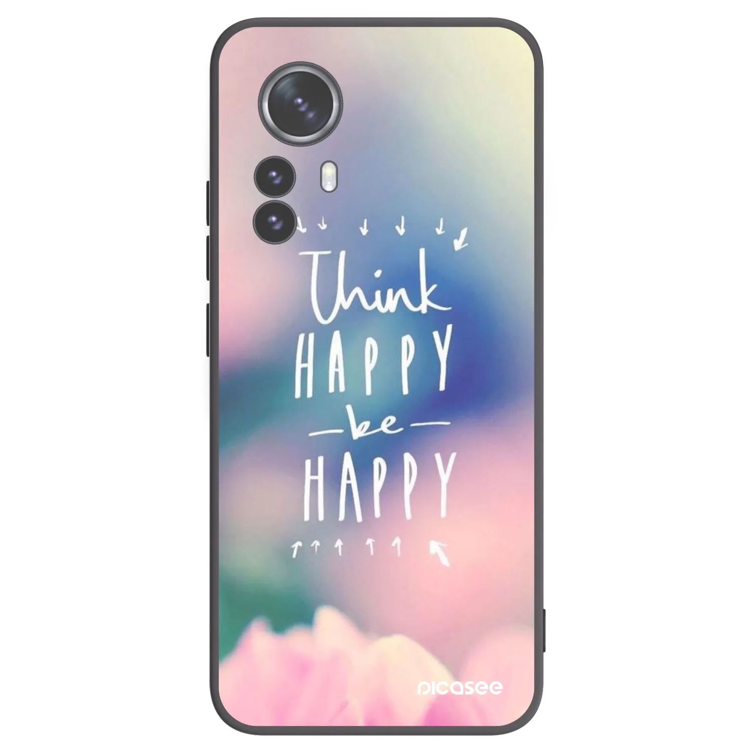 Picasee fekete szilikon tok az alábbi mobiltelefonokra Xiaomi 12 Pro - Think happy be happy