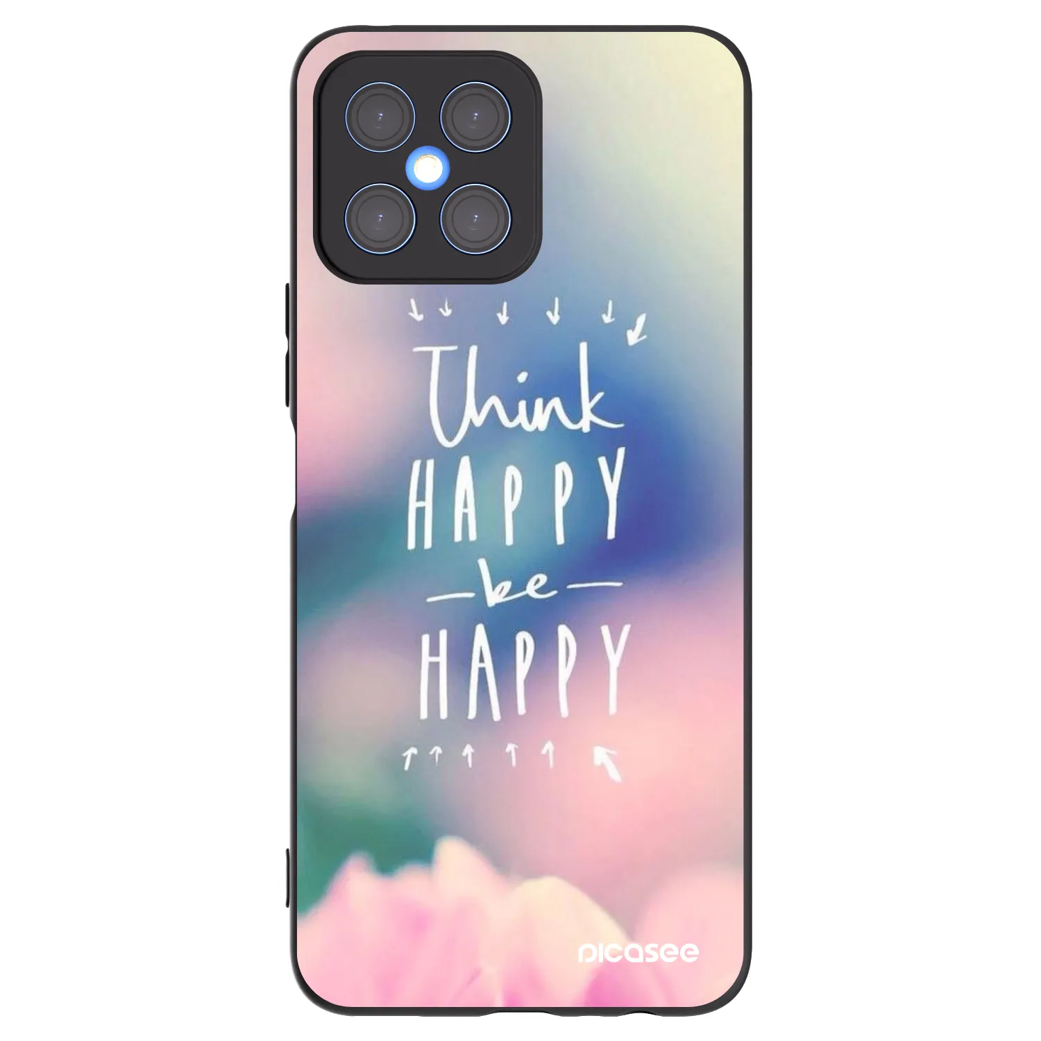 Picasee fekete szilikon tok az alábbi mobiltelefonokra Honor X8 4G - Think happy be happy