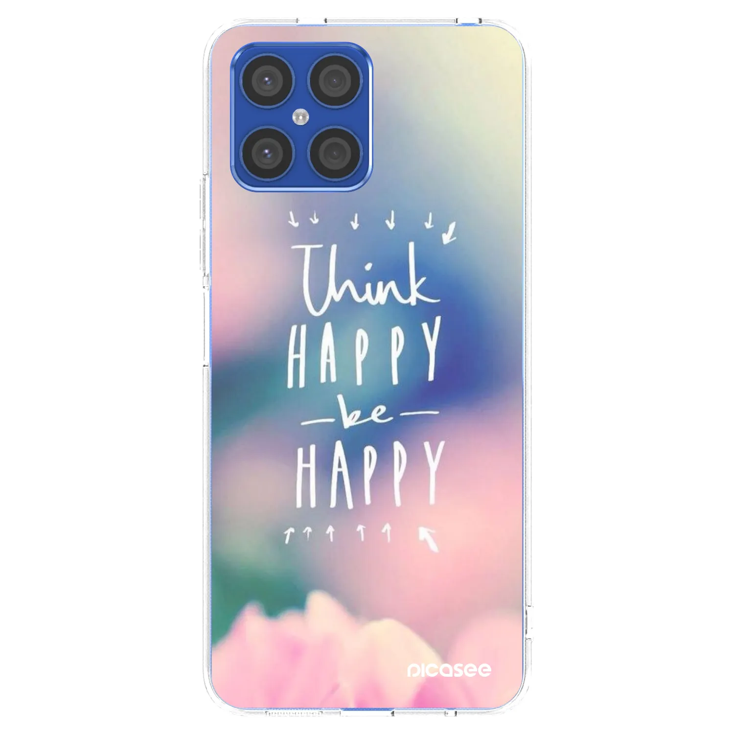 Picasee átlátszó szilikon tok az alábbi mobiltelefonokra Honor X8 4G - Think happy be happy