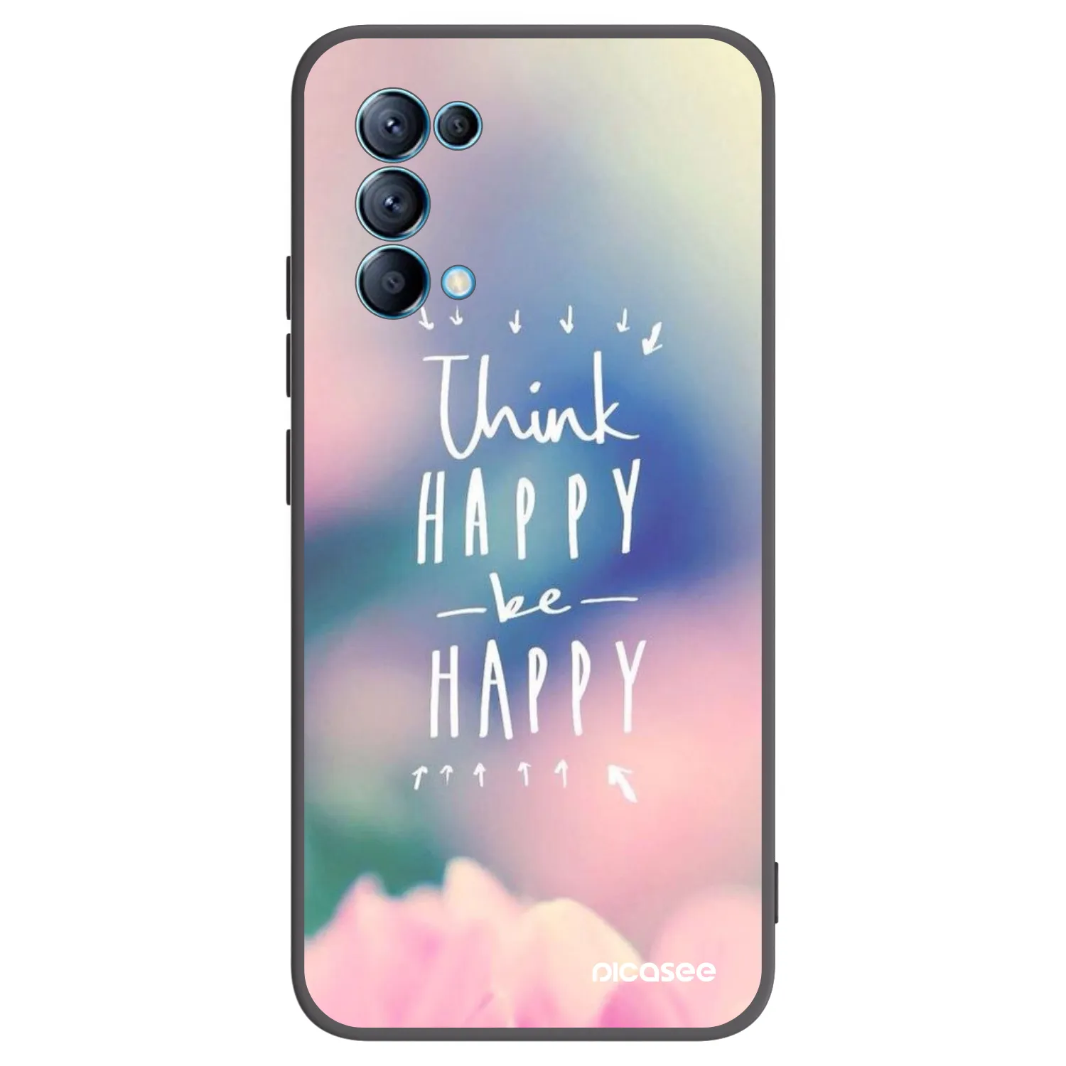 Picasee fekete szilikon tok az alábbi mobiltelefonokra OPPO Reno 5 5G - Think happy be happy