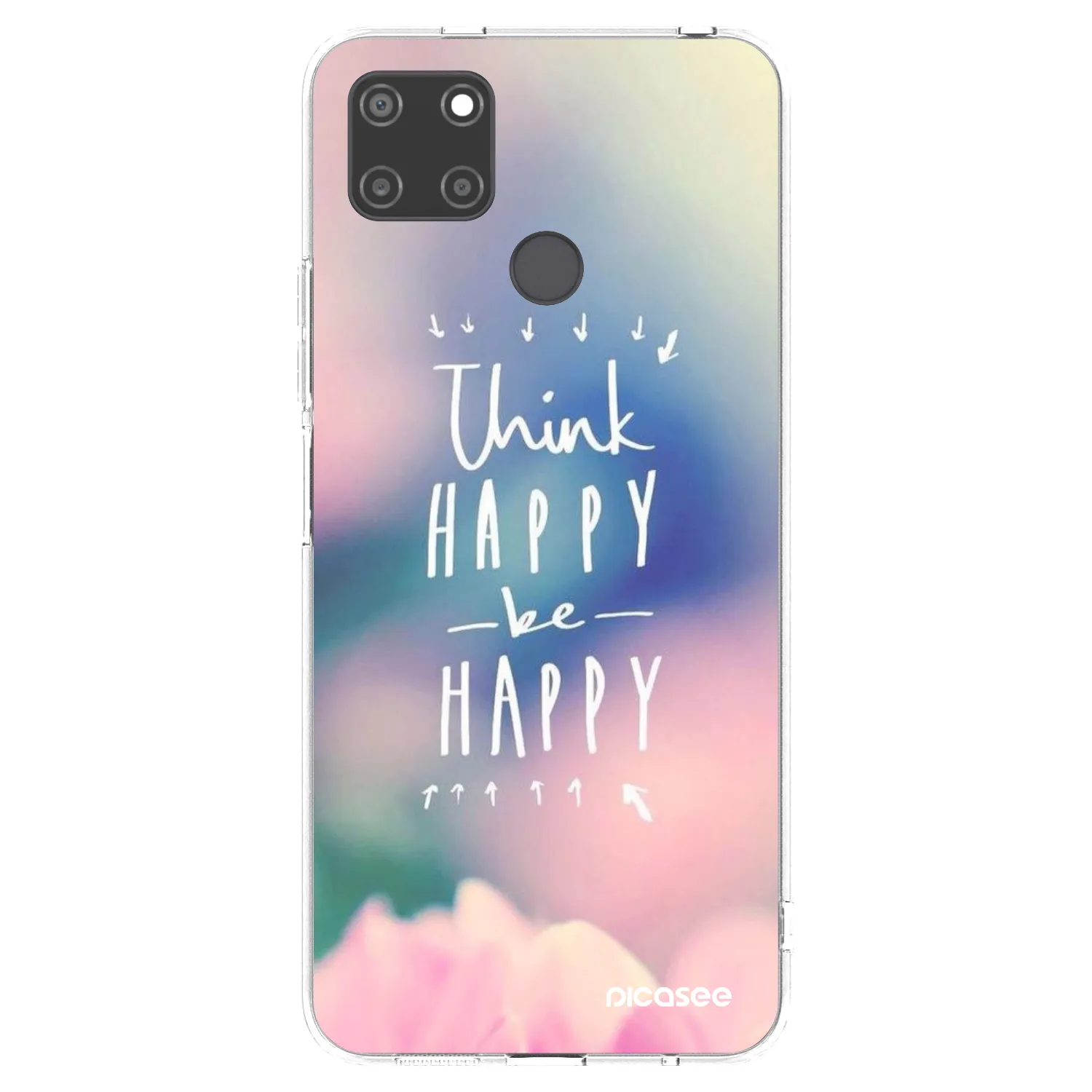 Picasee átlátszó szilikon tok az alábbi mobiltelefonokra Realme C21Y - Think happy be happy