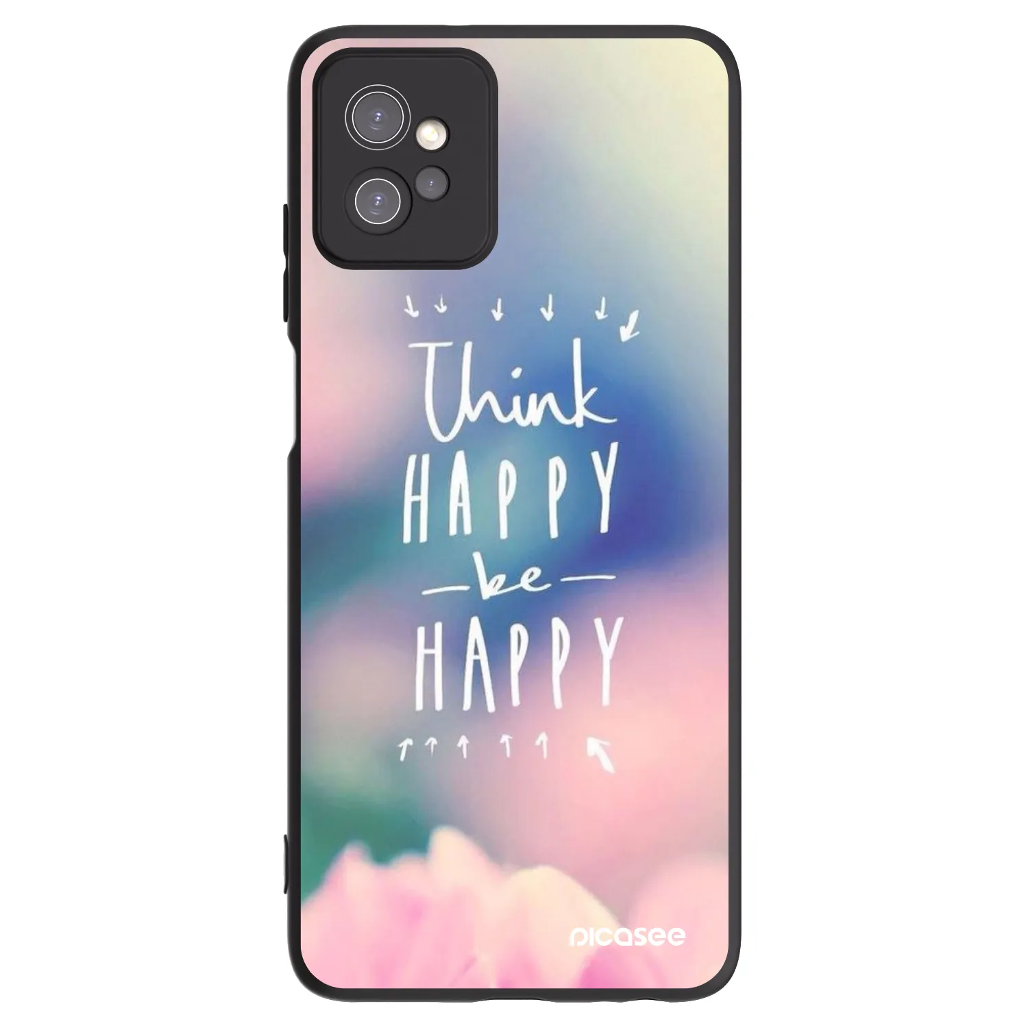 Picasee fekete szilikon tok az alábbi mobiltelefonokra Motorola Moto G32 - Think happy be happy