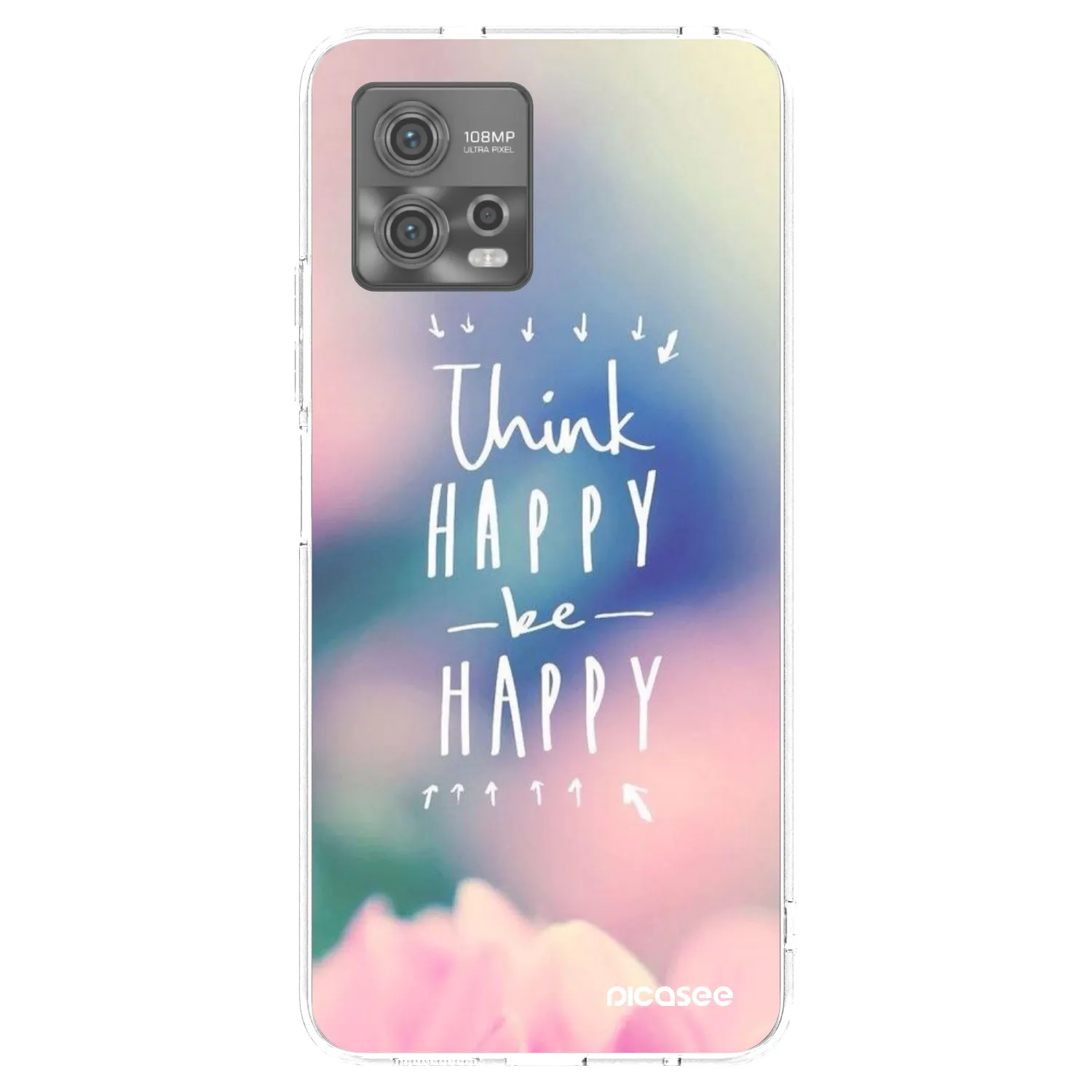 Picasee átlátszó szilikon tok az alábbi mobiltelefonokra Motorola Moto G72 - Think happy be happy