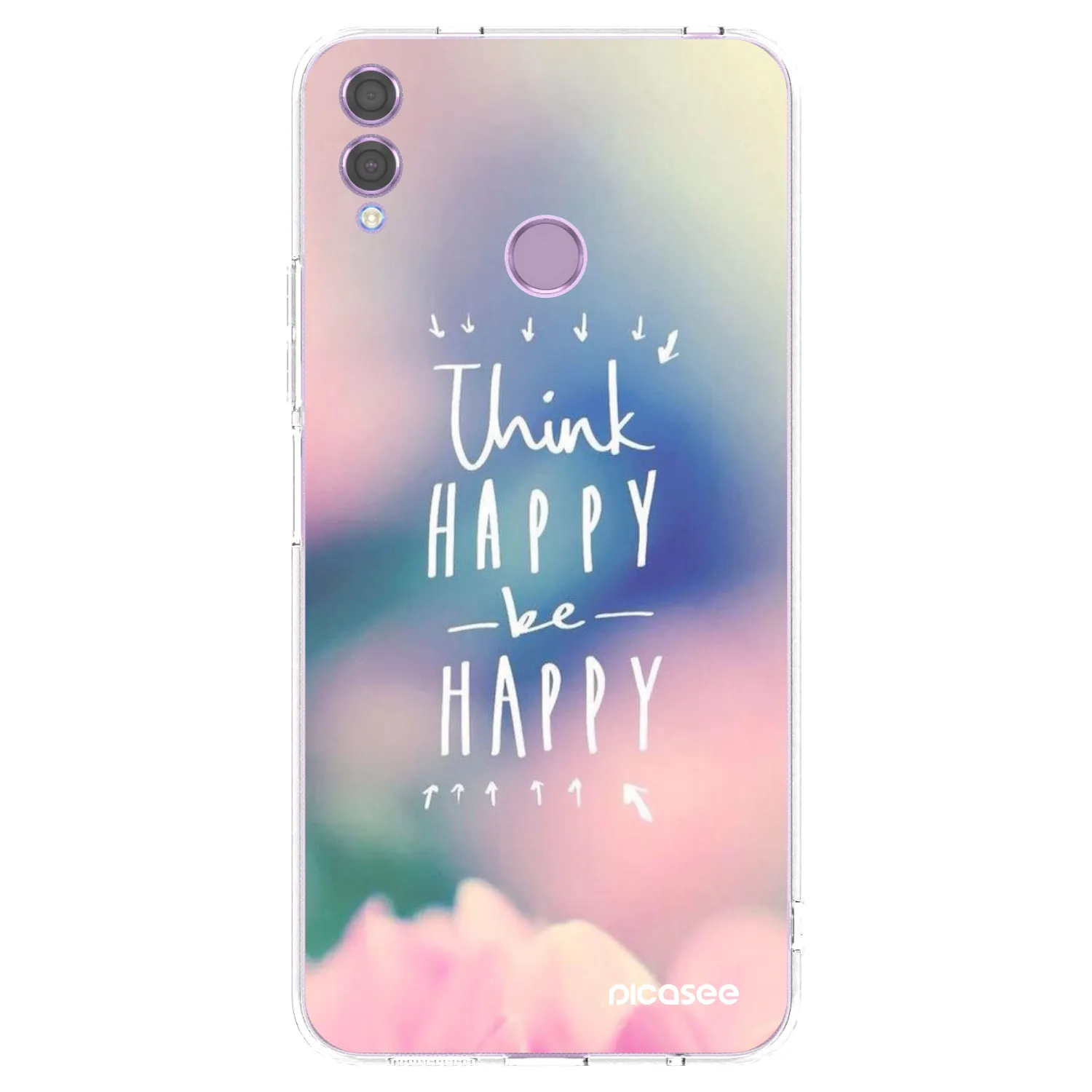 Picasee átlátszó szilikon tok az alábbi mobiltelefonokra Honor 8X - Think happy be happy