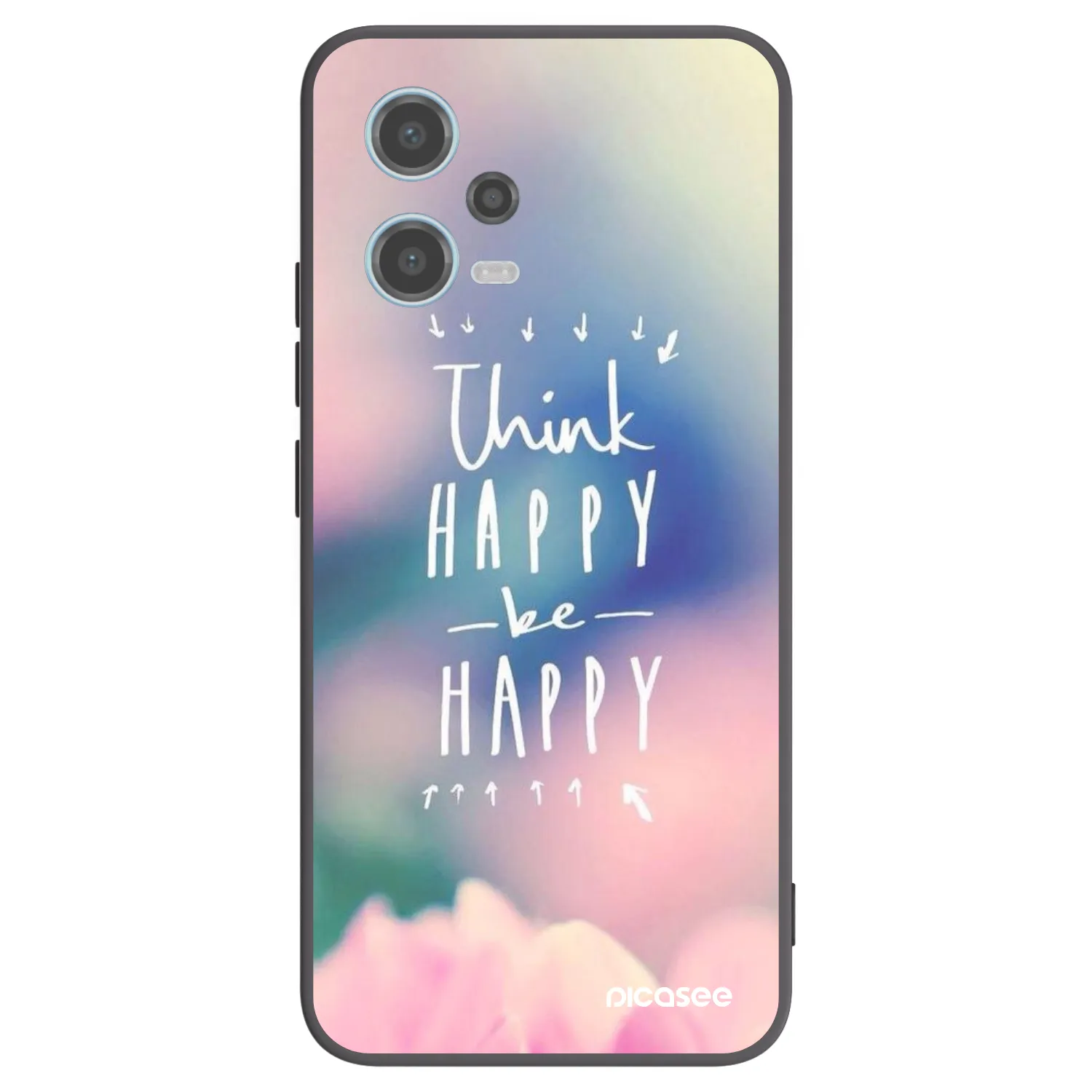 Picasee fekete szilikon tok az alábbi mobiltelefonokra Xiaomi Redmi Note 12 5G - Think happy be happy