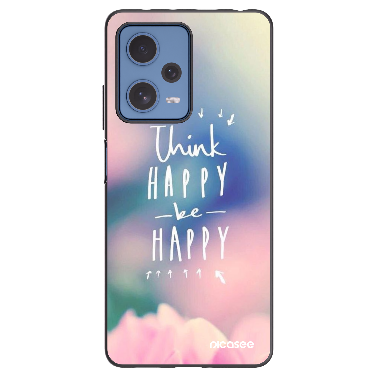 Picasee fekete szilikon tok az alábbi mobiltelefonokra Xiaomi Redmi Note 12 Pro 5G - Think happy be happy