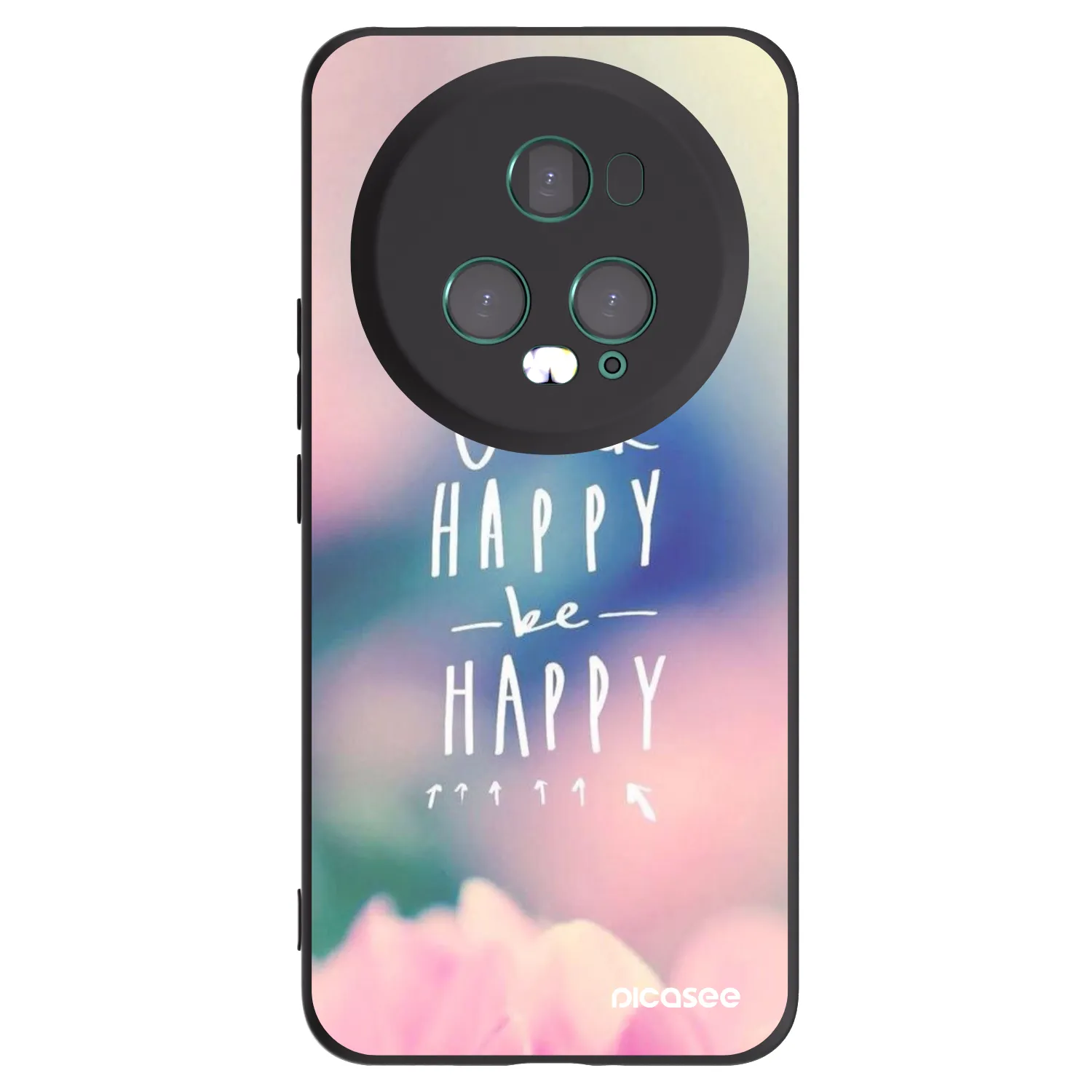 Picasee fekete szilikon tok az alábbi mobiltelefonokra Honor Magic5 Pro - Think happy be happy
