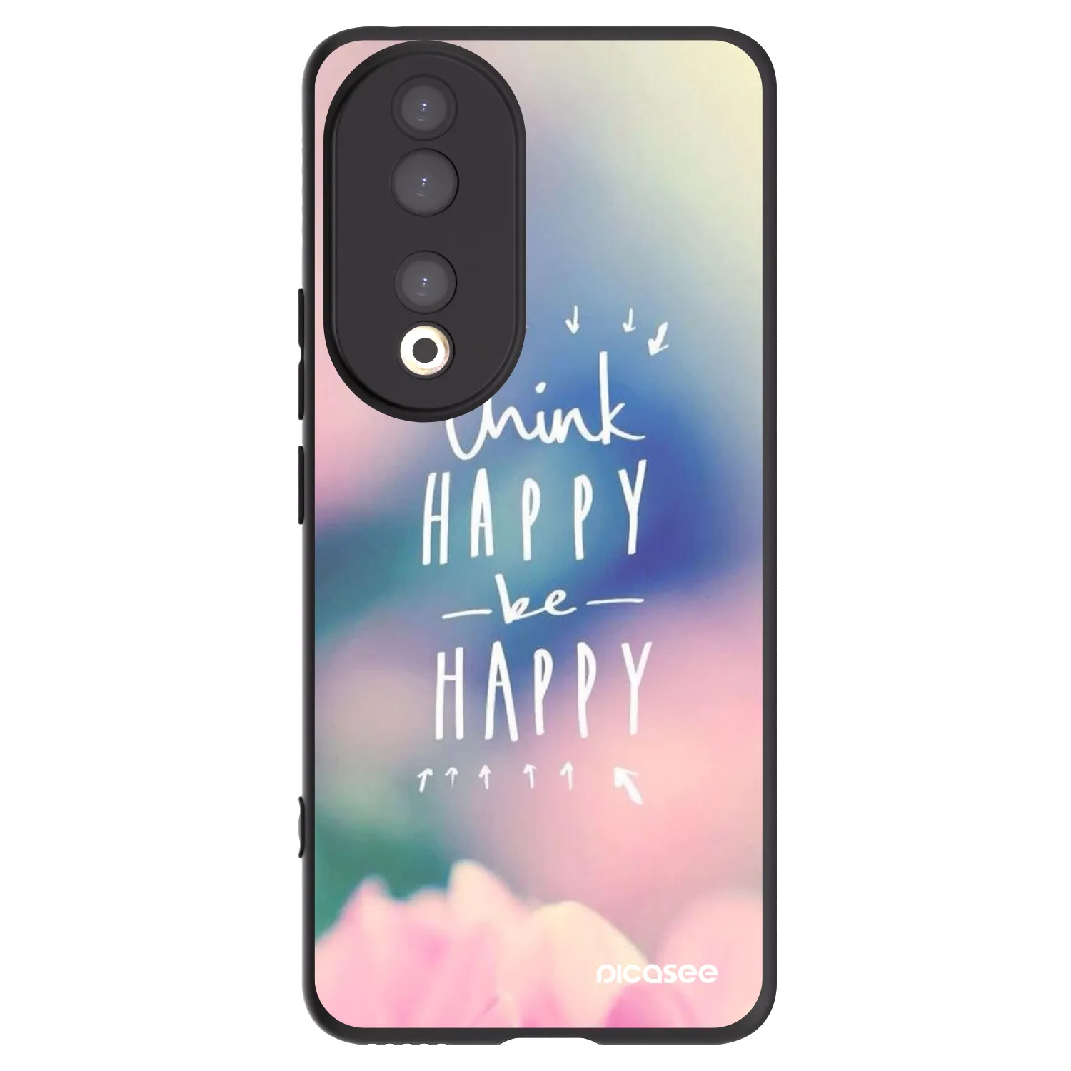 Picasee fekete szilikon tok az alábbi mobiltelefonokra Honor 90 5G - Think happy be happy