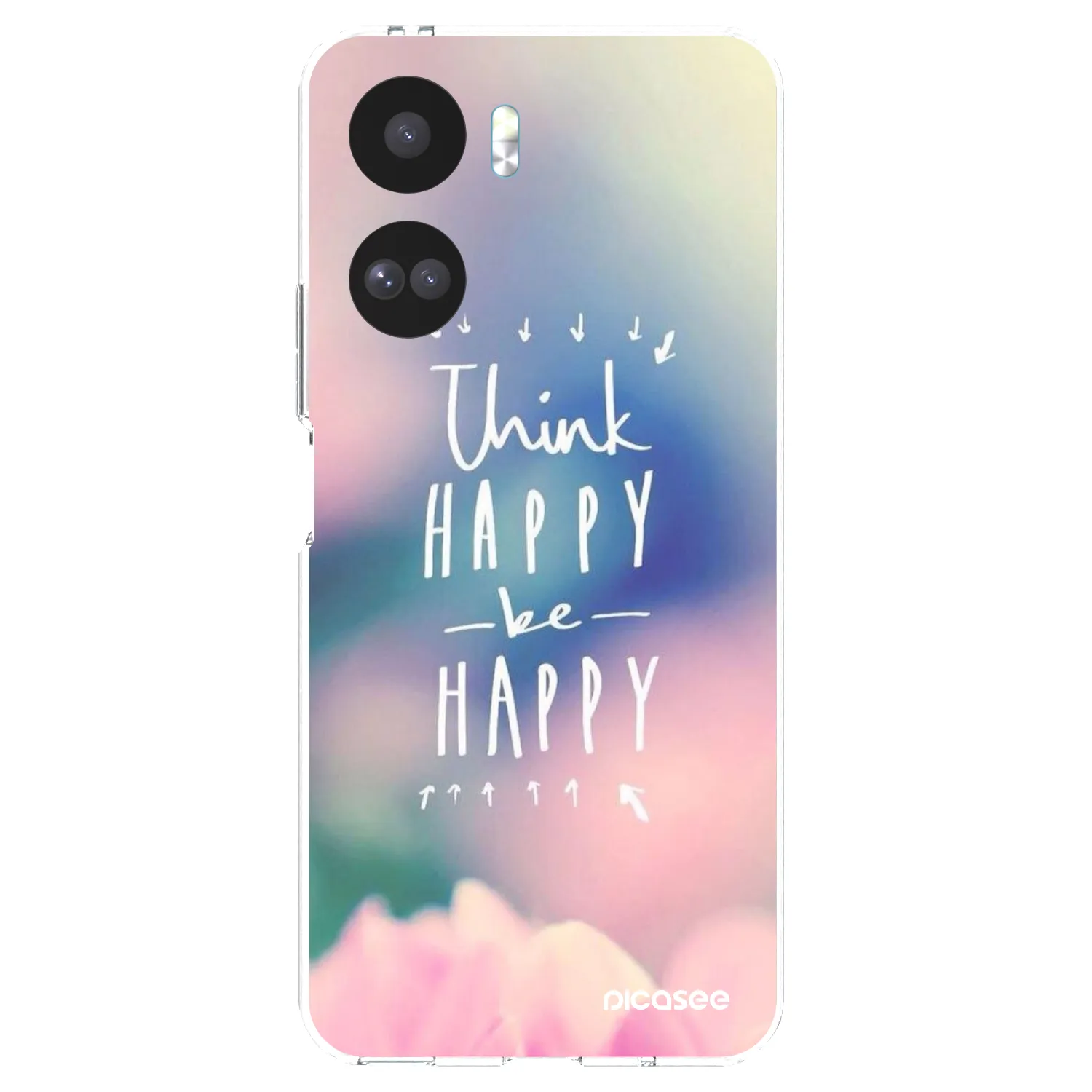 Picasee átlátszó szilikon tok az alábbi mobiltelefonokra Honor 90 Lite 5G - Think happy be happy