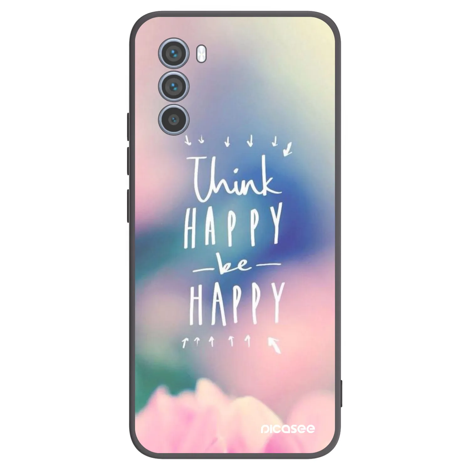 Picasee fekete szilikon tok az alábbi mobiltelefonokra Motorola Moto G62 - Think happy be happy