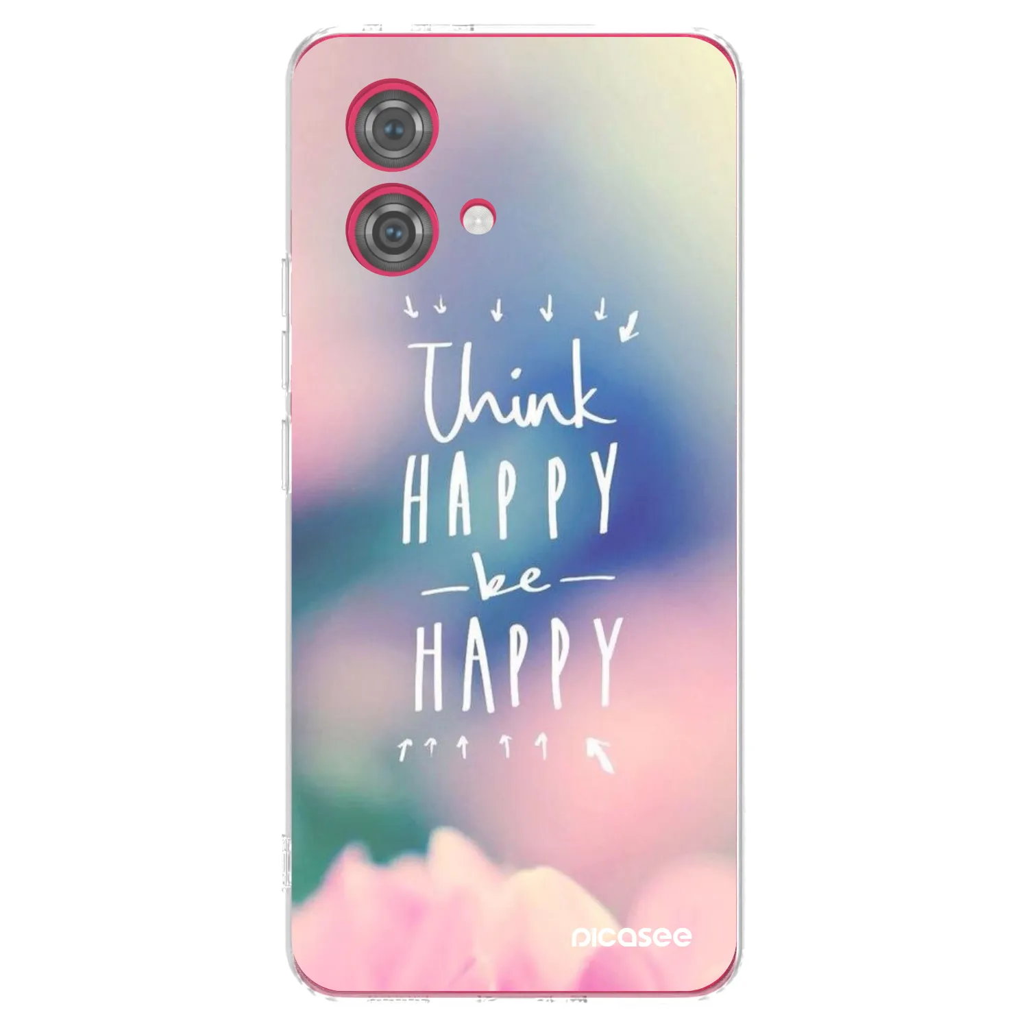Picasee átlátszó szilikon tok az alábbi mobiltelefonokra Motorola Moto G84 5G - Think happy be happy