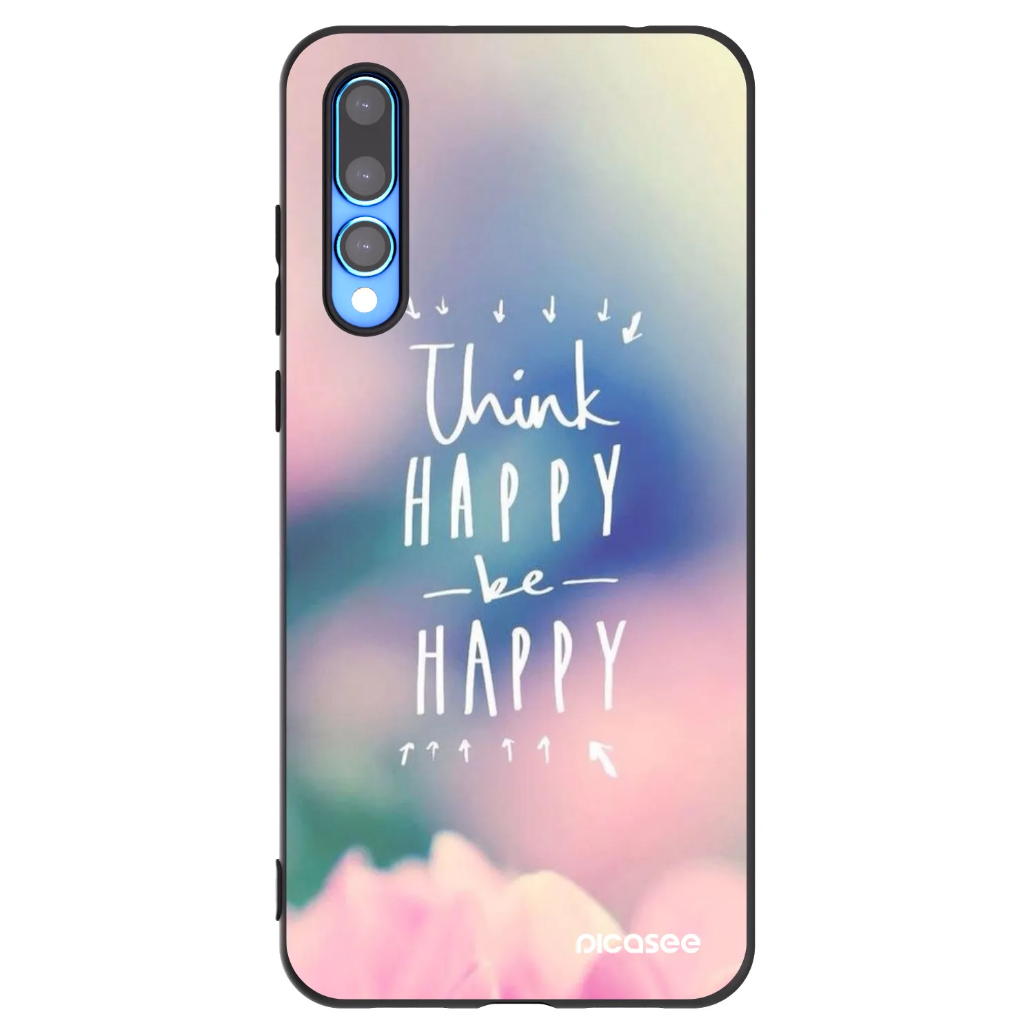 Picasee fekete szilikon tok az alábbi mobiltelefonokra Huawei P20 Pro - Think happy be happy