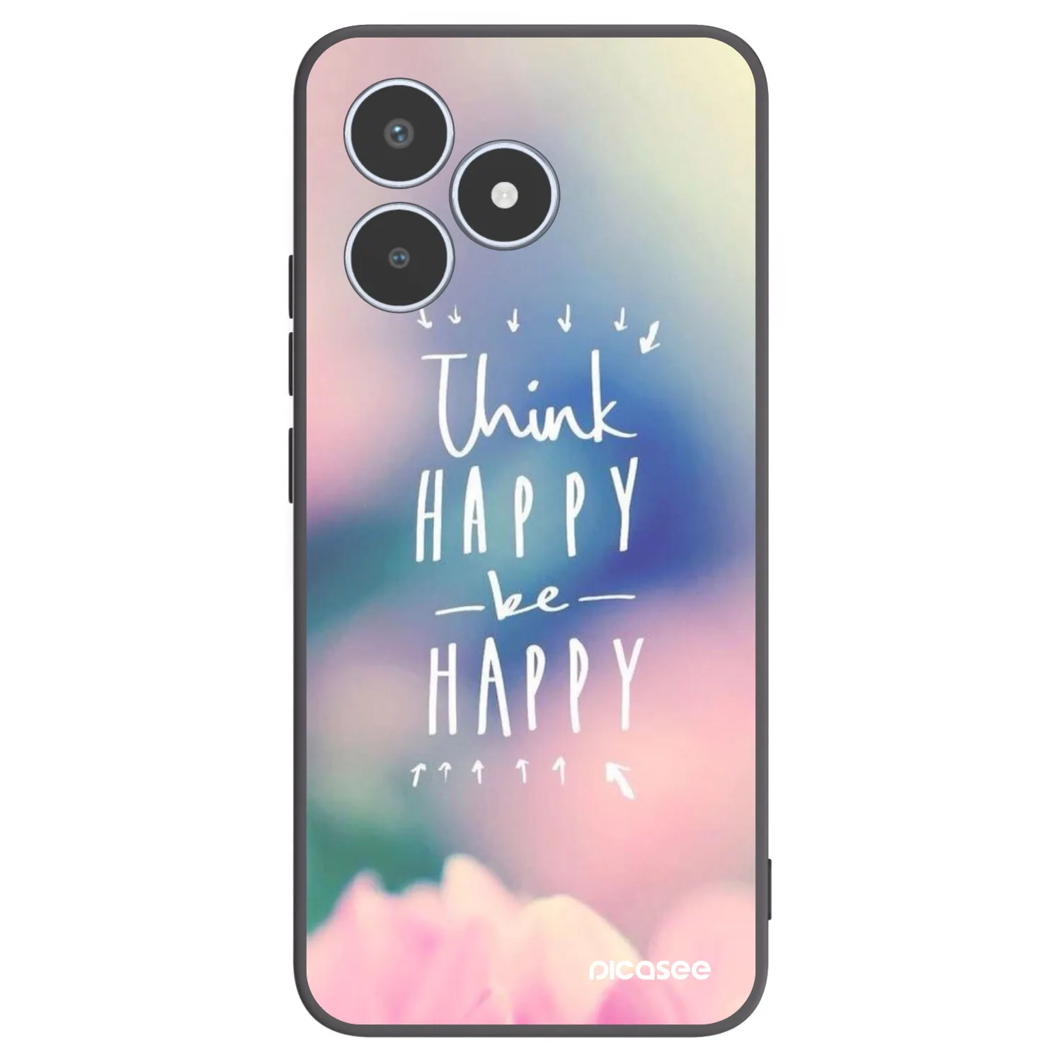 Picasee fekete szilikon tok az alábbi mobiltelefonokra Realme C53 - Think happy be happy