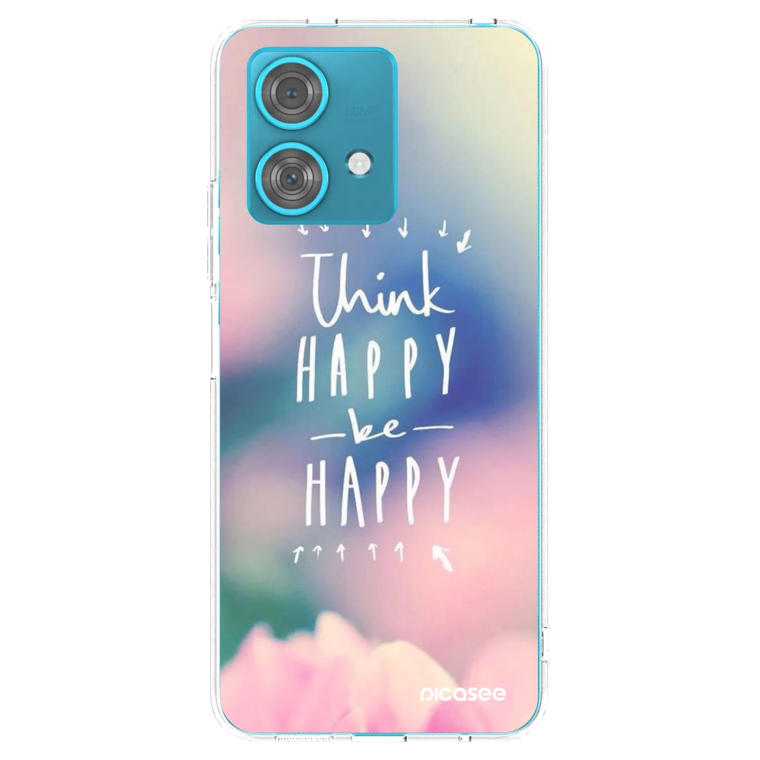 Picasee átlátszó szilikon tok az alábbi mobiltelefonokra Motorola Edge 40 Neo - Think happy be happy