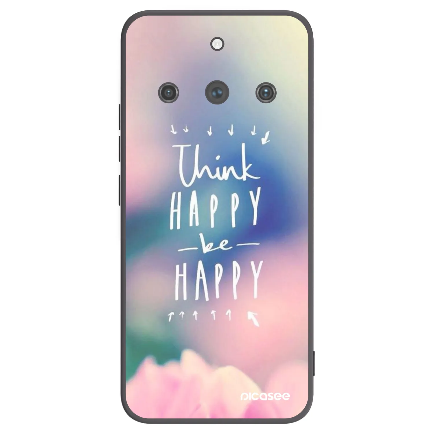 Picasee fekete szilikon tok az alábbi mobiltelefonokra Realme 11 Pro+ - Think happy be happy