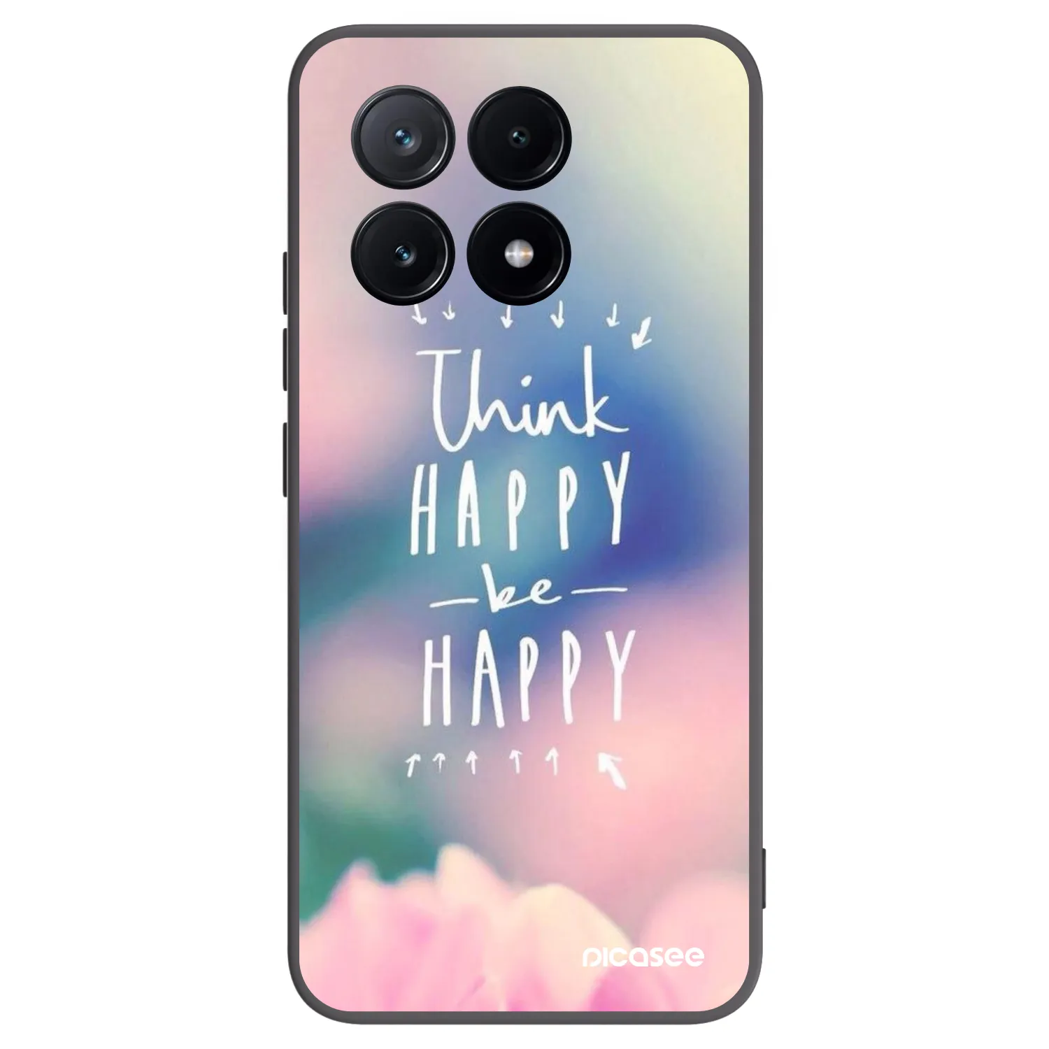 Picasee fekete szilikon tok az alábbi mobiltelefonokra Xiaomi Poco X6 Pro - Think happy be happy