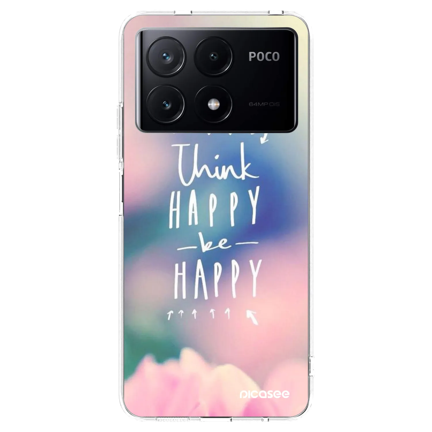 Picasee átlátszó szilikon tok az alábbi mobiltelefonokra Xiaomi Poco X6 Pro - Think happy be happy