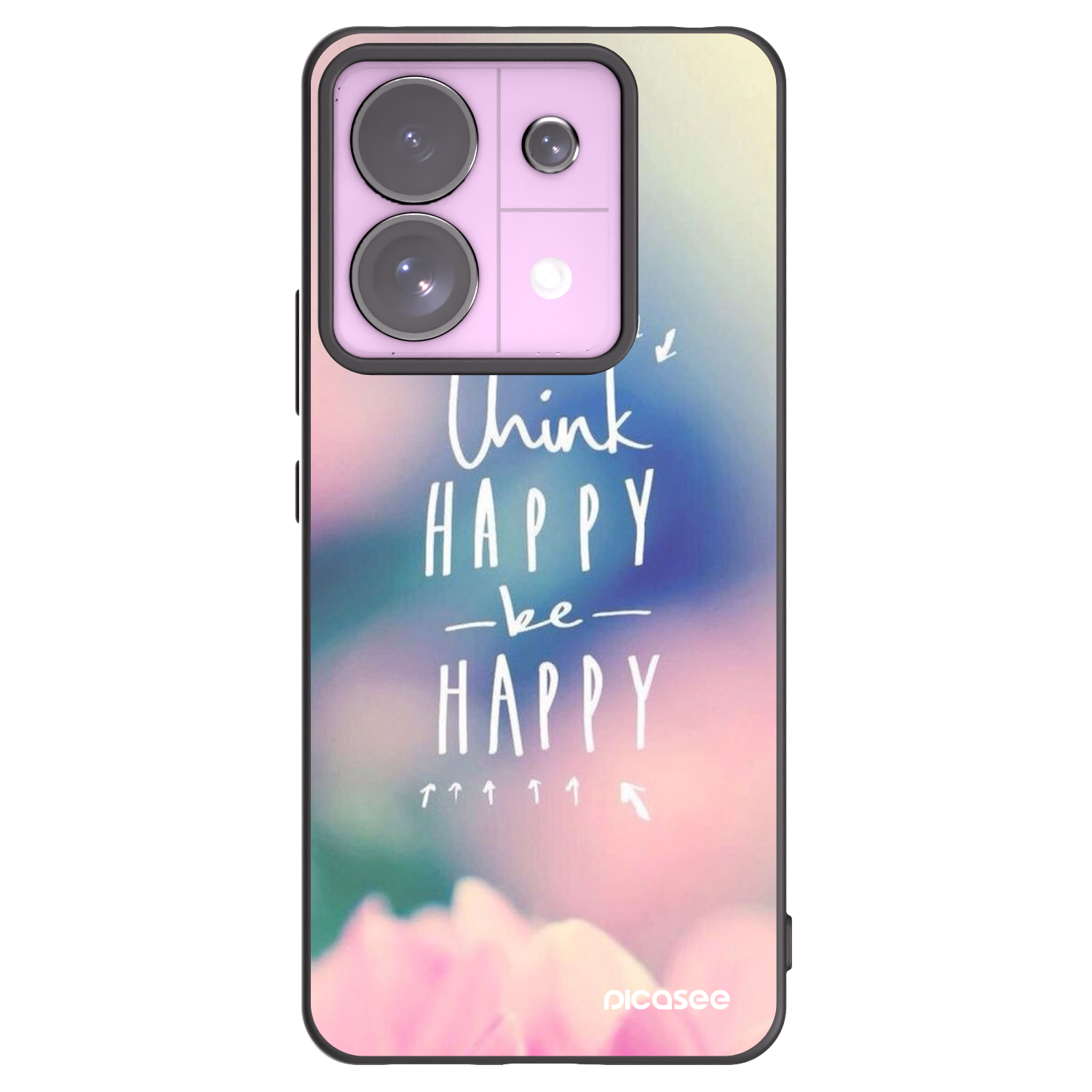 Picasee fekete szilikon tok az alábbi mobiltelefonokra Xiaomi Redmi Note 13 Pro 5G - Think happy be happy