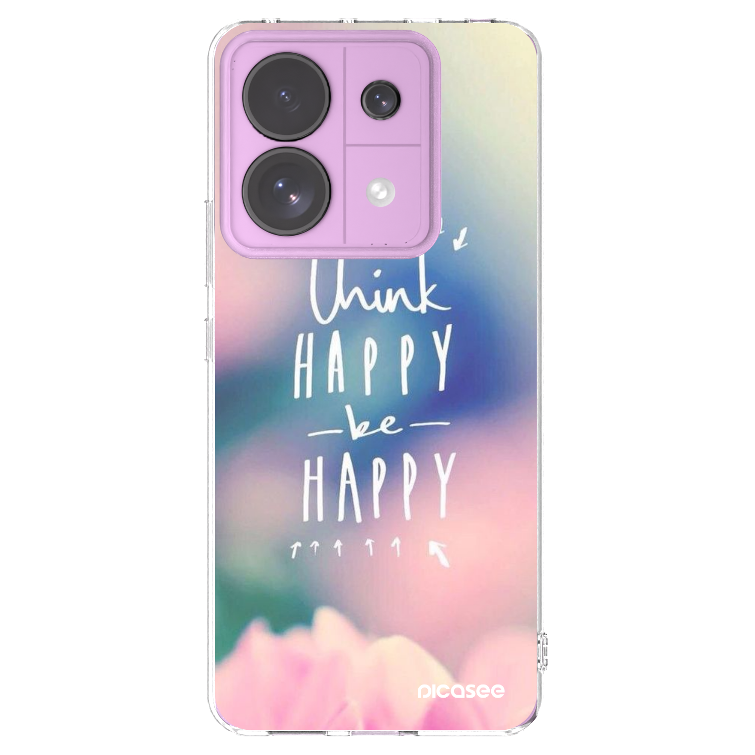 Picasee átlátszó szilikon tok az alábbi mobiltelefonokra Xiaomi Redmi Note 13 Pro 5G - Think happy be happy
