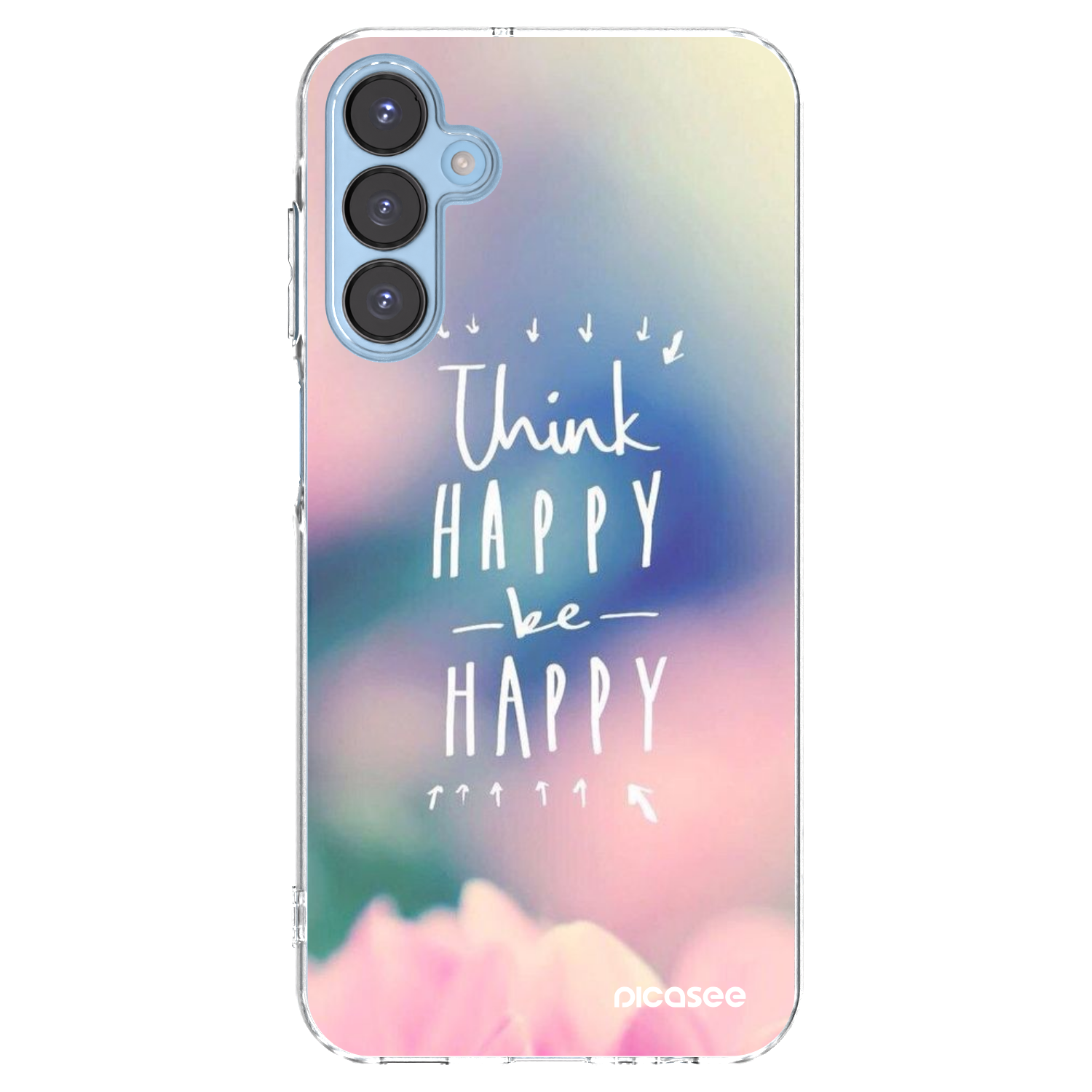 Picasee átlátszó szilikon tok az alábbi mobiltelefonokra Samsung Galaxy A15 A156B 5G - Think happy be happy