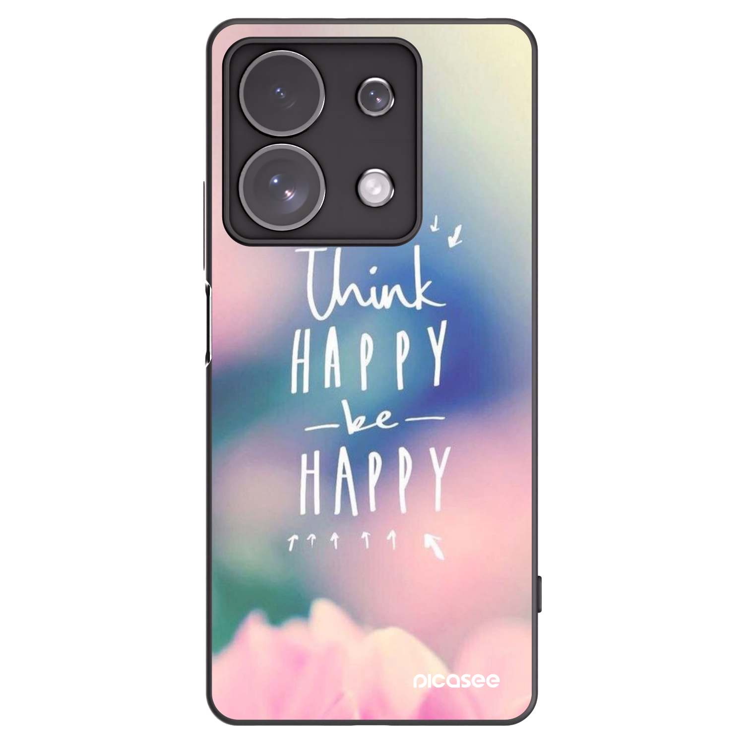 Picasee fekete szilikon tok az alábbi mobiltelefonokra Xiaomi Redmi Note 13 Pro 4G - Think happy be happy