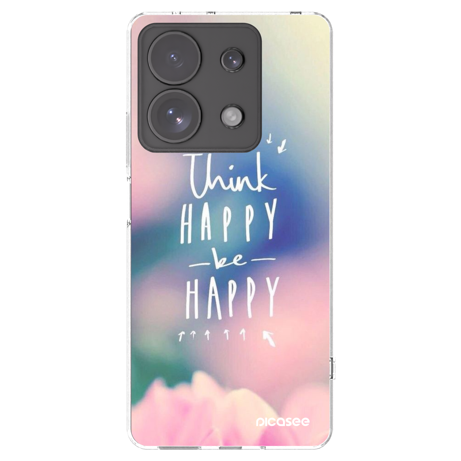 Picasee átlátszó szilikon tok az alábbi mobiltelefonokra Xiaomi Redmi Note 13 Pro 4G - Think happy be happy