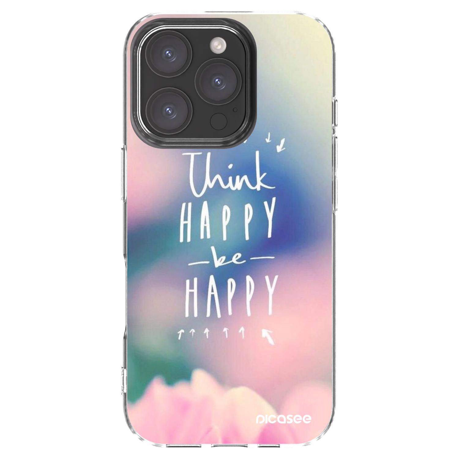Picasee átlátszó szilikon tok az alábbi mobiltelefonokra Apple iPhone 16 Pro - Think happy be happy
