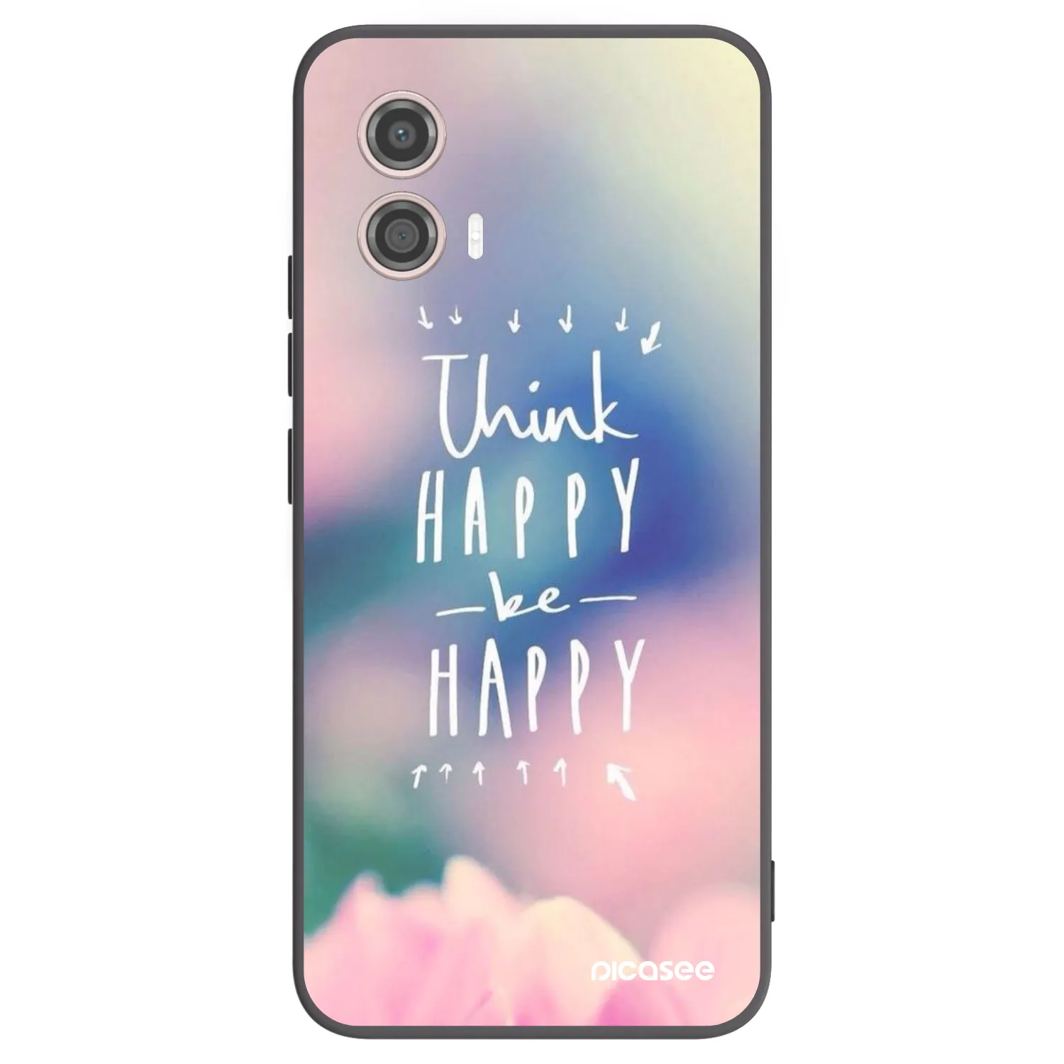 Picasee fekete szilikon tok az alábbi mobiltelefonokra Motorola Moto G53 5G - Think happy be happy