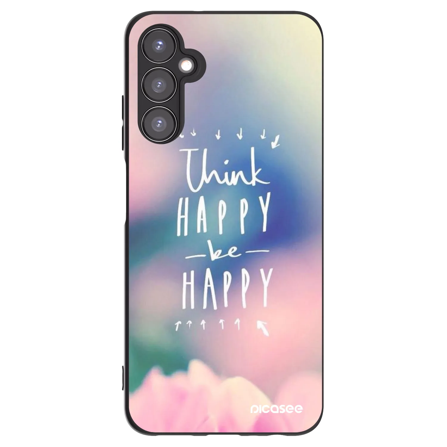 Picasee fekete szilikon tok az alábbi mobiltelefonokra Samsung Galaxy A05s A057G - Think happy be happy