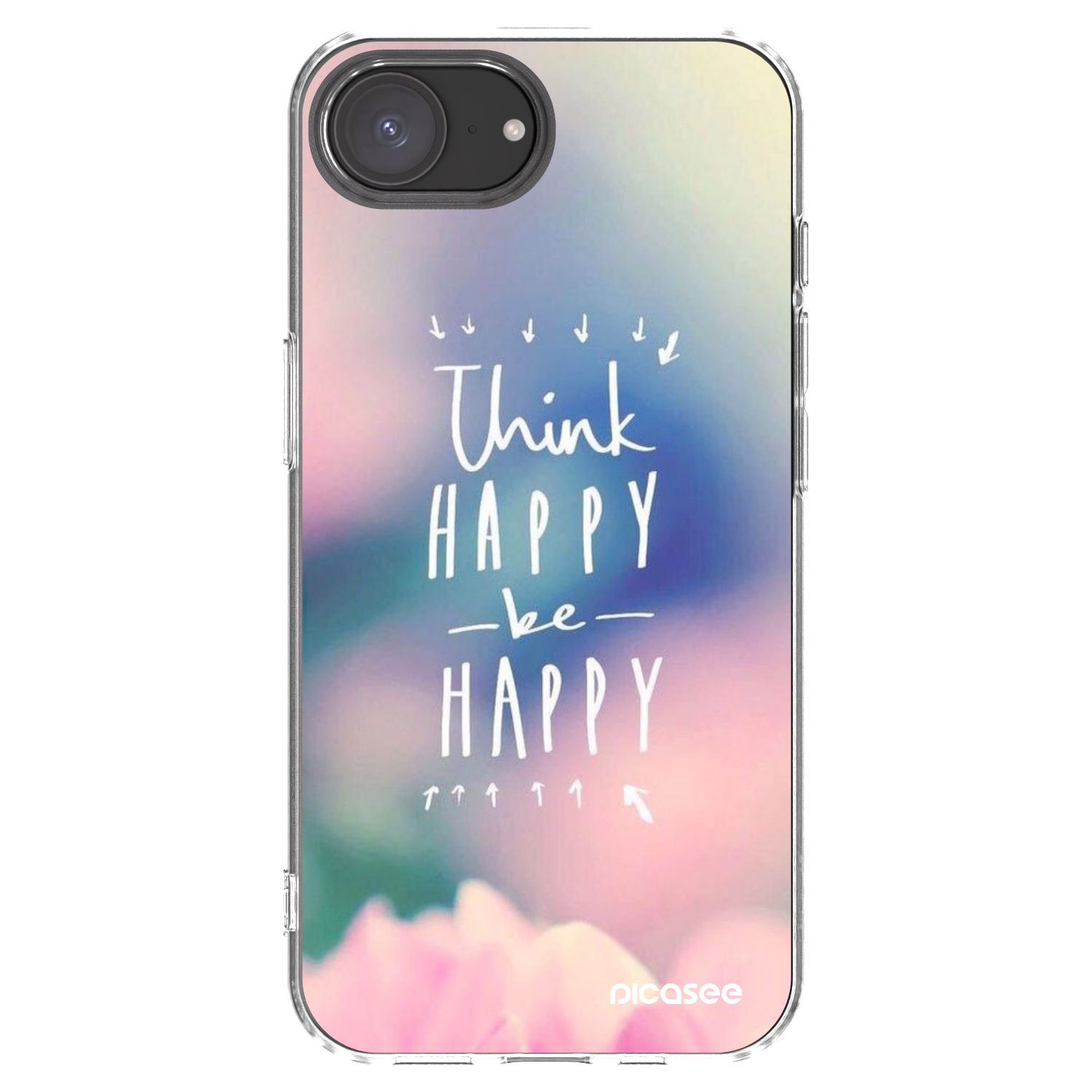 Picasee átlátszó szilikon tok az alábbi mobiltelefonokra Apple iPhone 16e - Think happy be happy