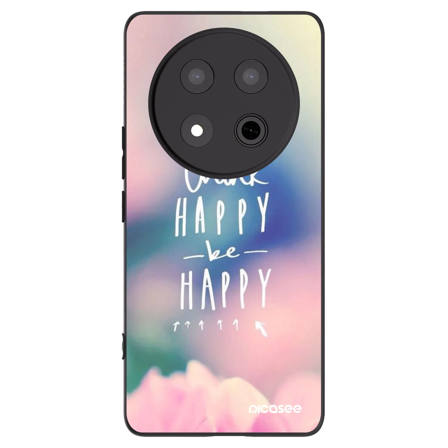 Picasee fekete szilikon tok az alábbi mobiltelefonokra Honor Magic7 Lite 5G - Think happy be happy